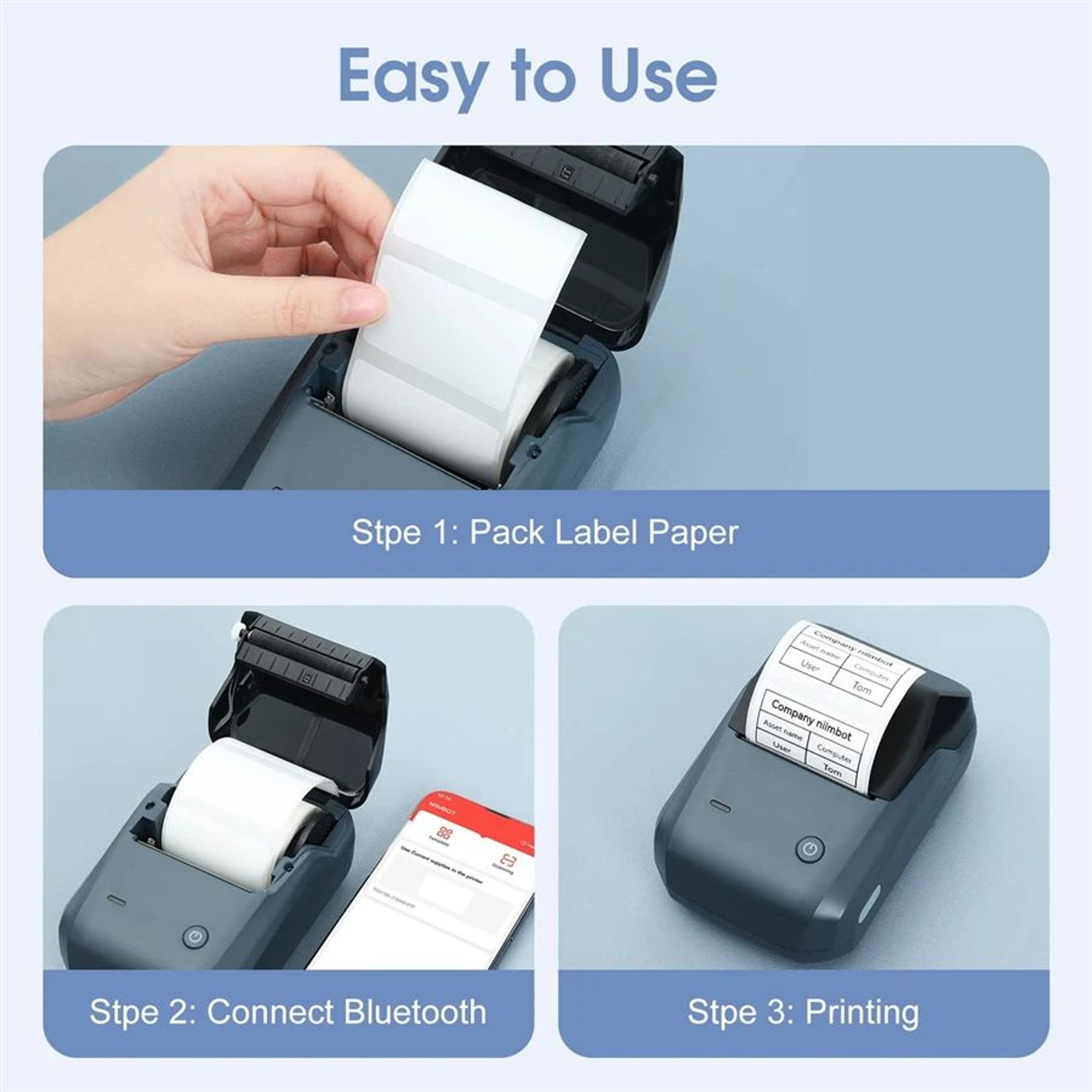 B1 Mini Portable Bluetooth Thermal Label Printer For Home And Office Organization 1