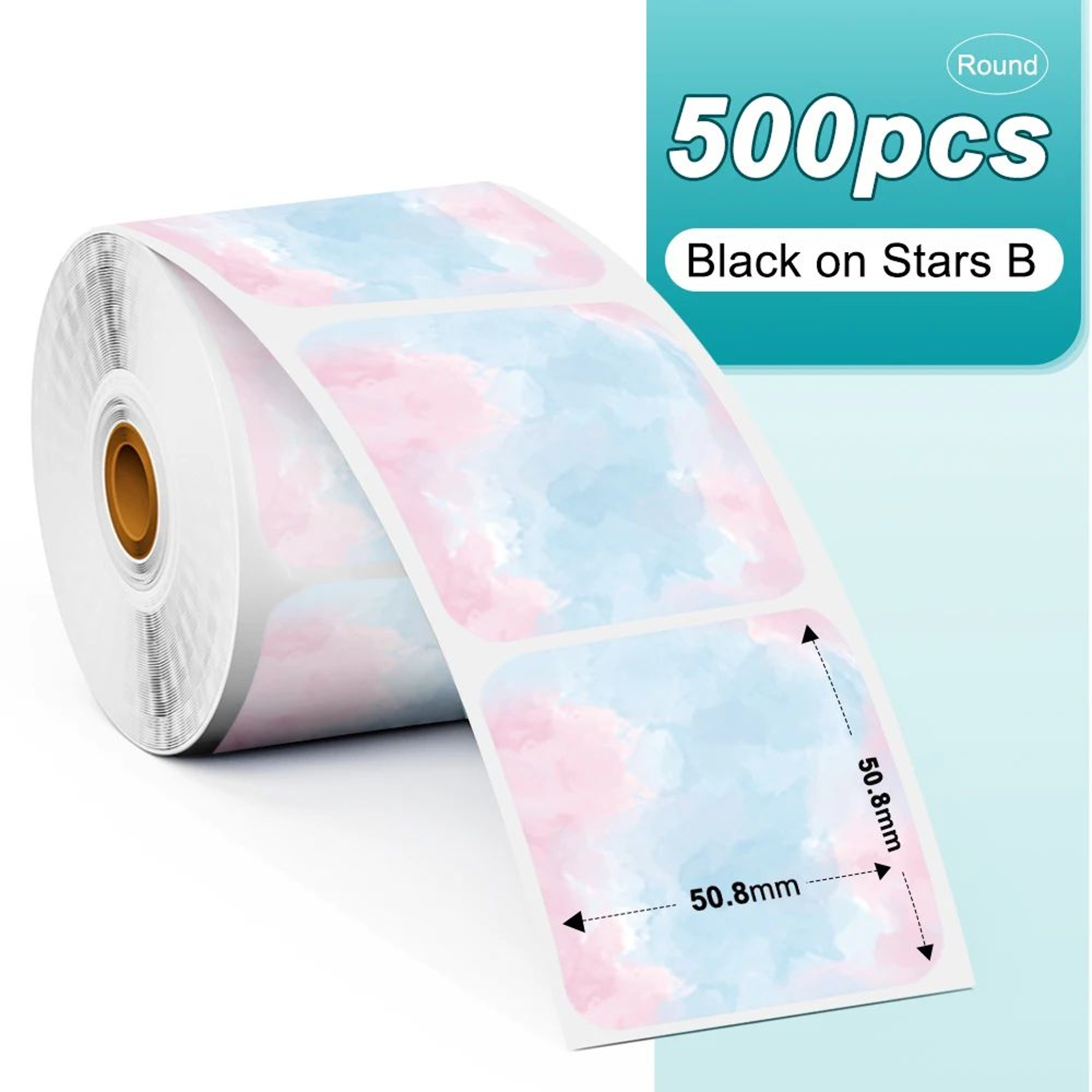 Rainbow Round And Square Thermal Sticker Labels For Shipping Packaging And DIY Branding 9