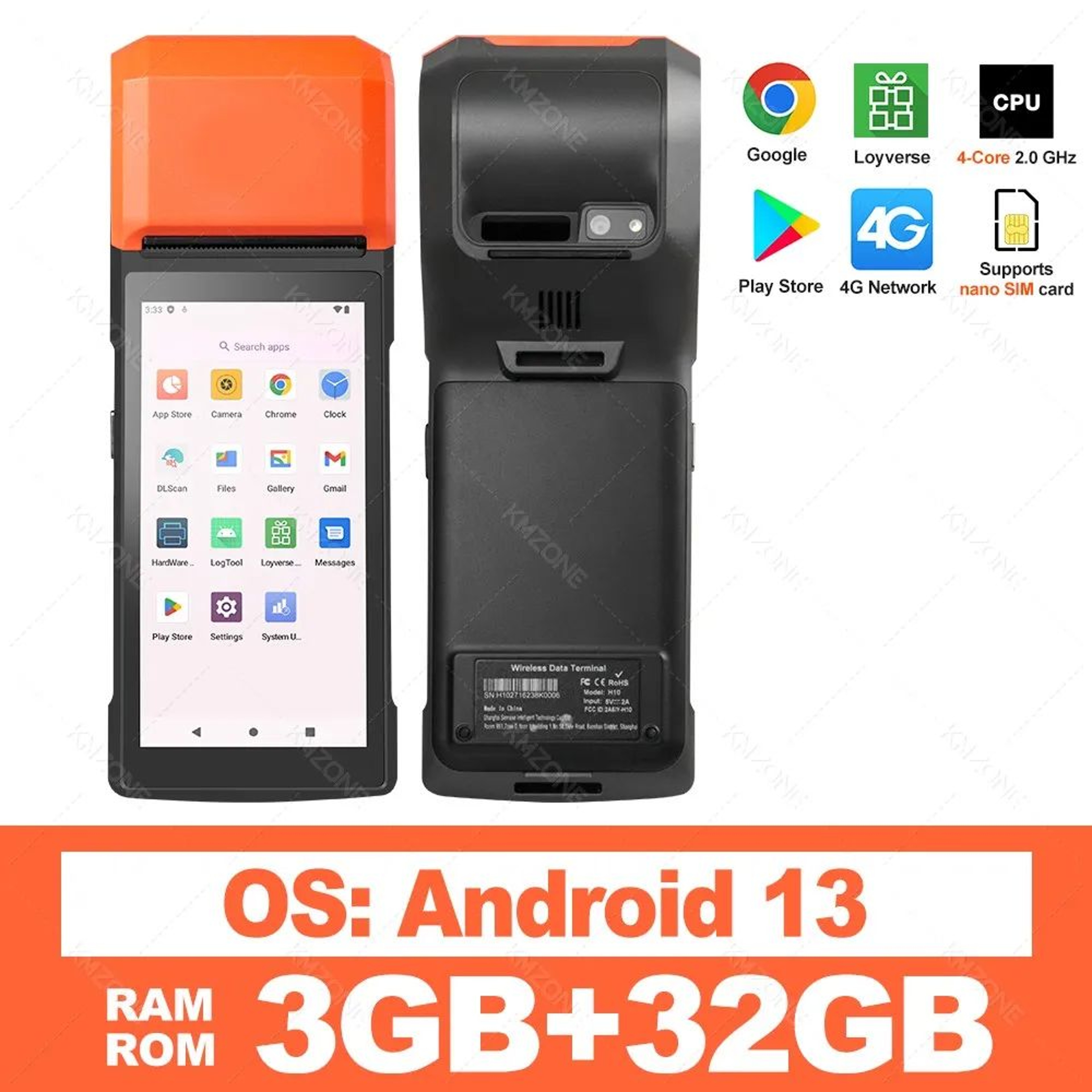 Android POS Terminal With 5 Inch Touchscreen And 58mm Bluetooth Thermal Receipt Printer 8