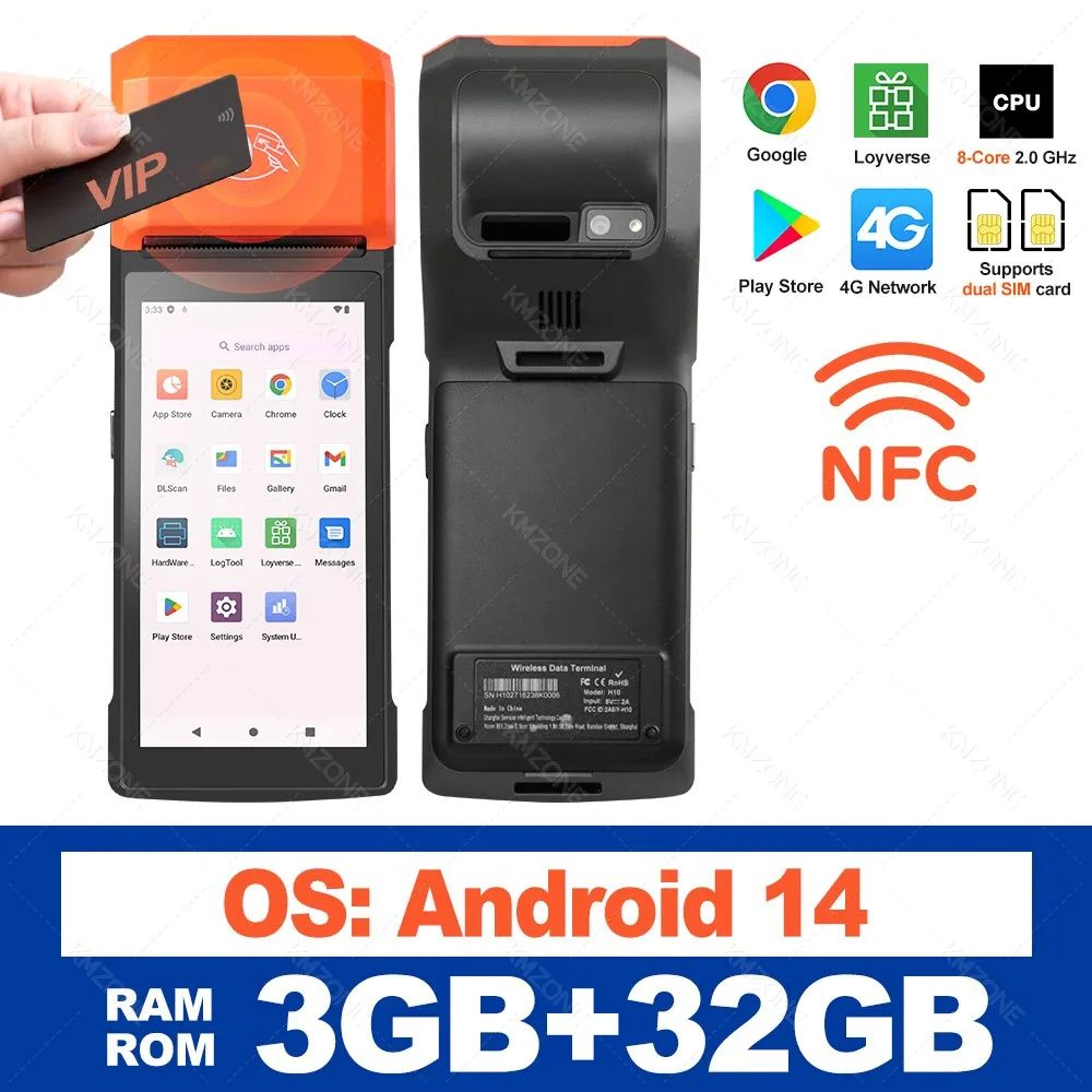 Android POS Terminal With 5 Inch Touchscreen And 58mm Bluetooth Thermal Receipt Printer 10