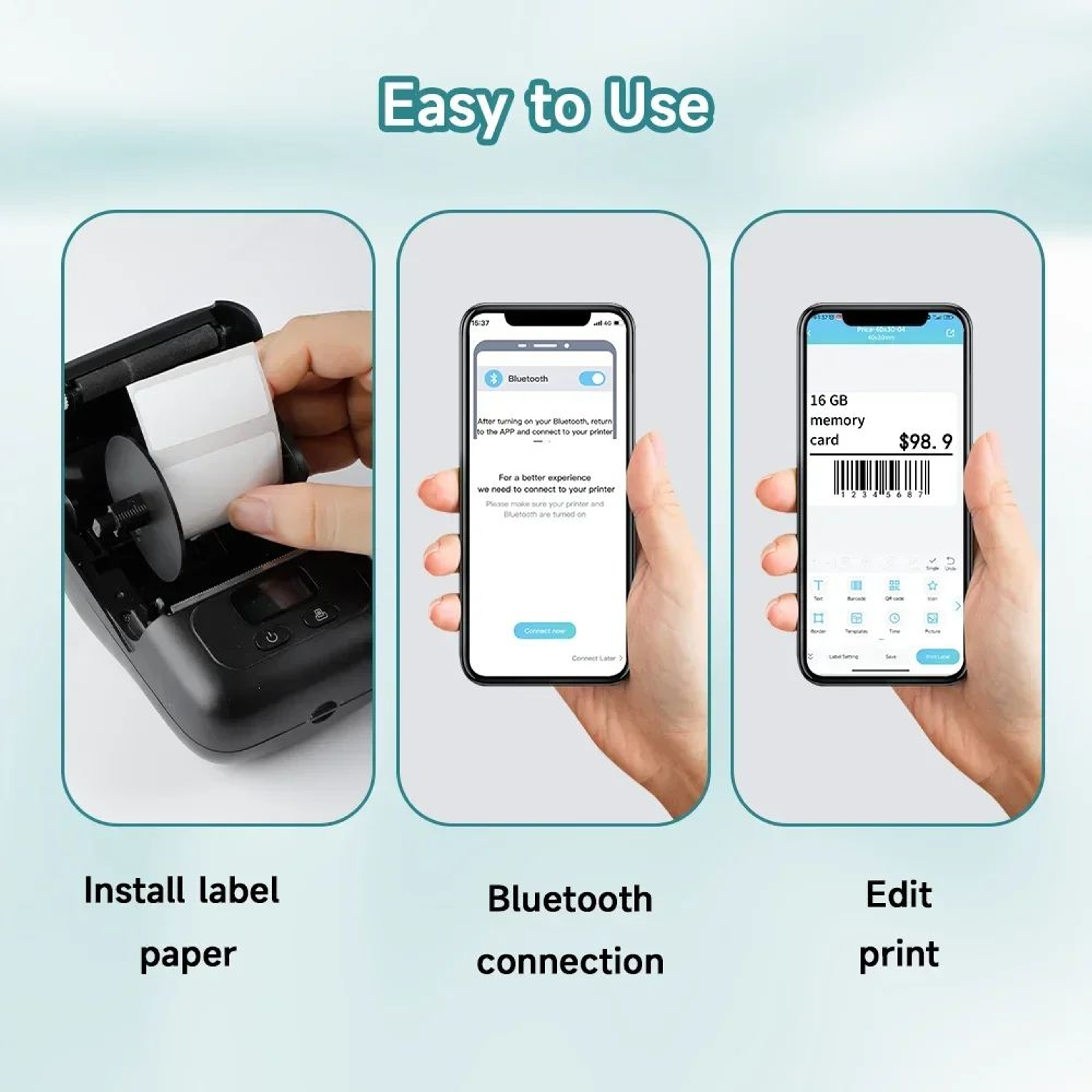 40 X 30mm White Thermal Label Stickers For M108 M110 M120 M200 M220 M221 Printers 2