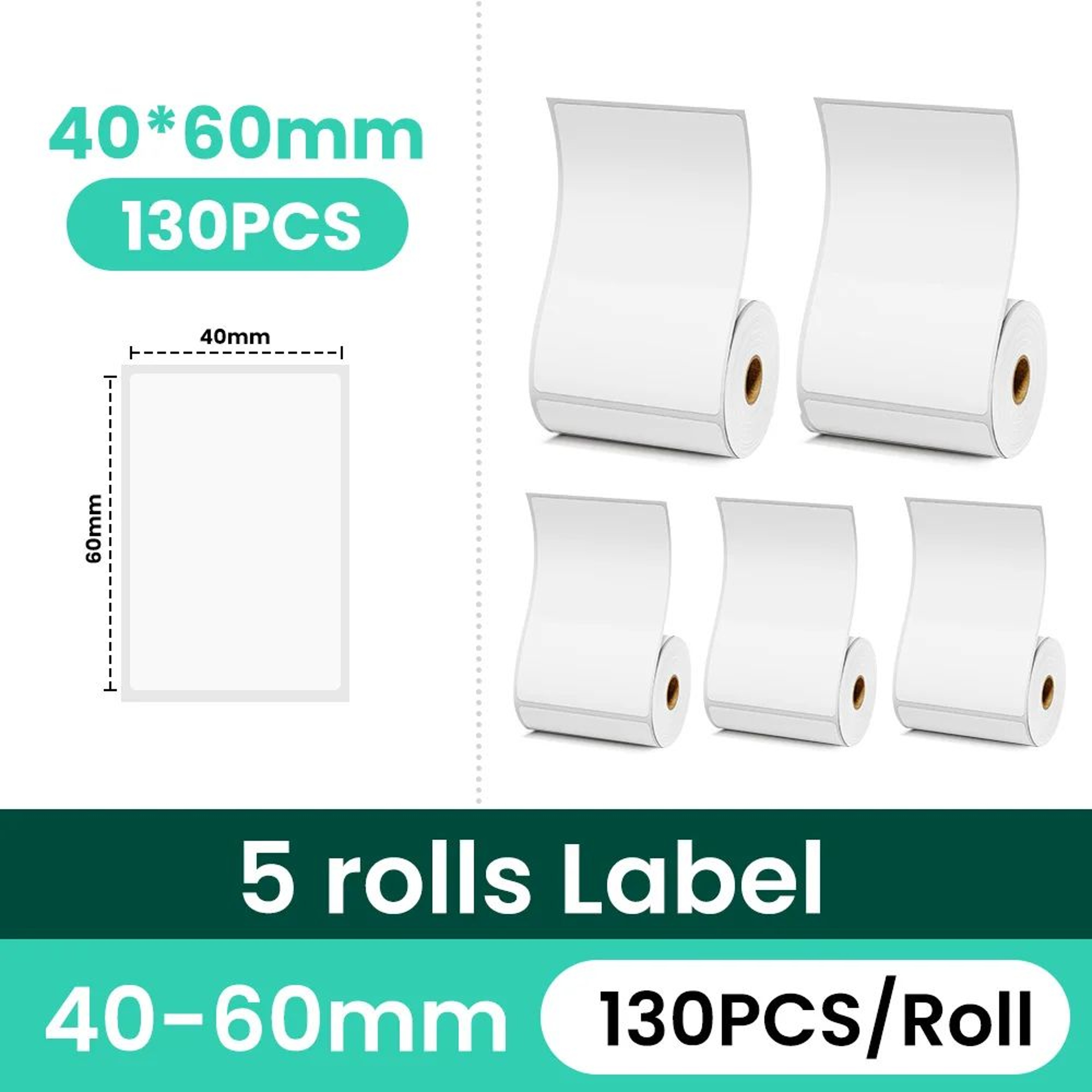 40 X 30mm White Thermal Label Stickers For M108 M110 M120 M200 M220 M221 Printers 7