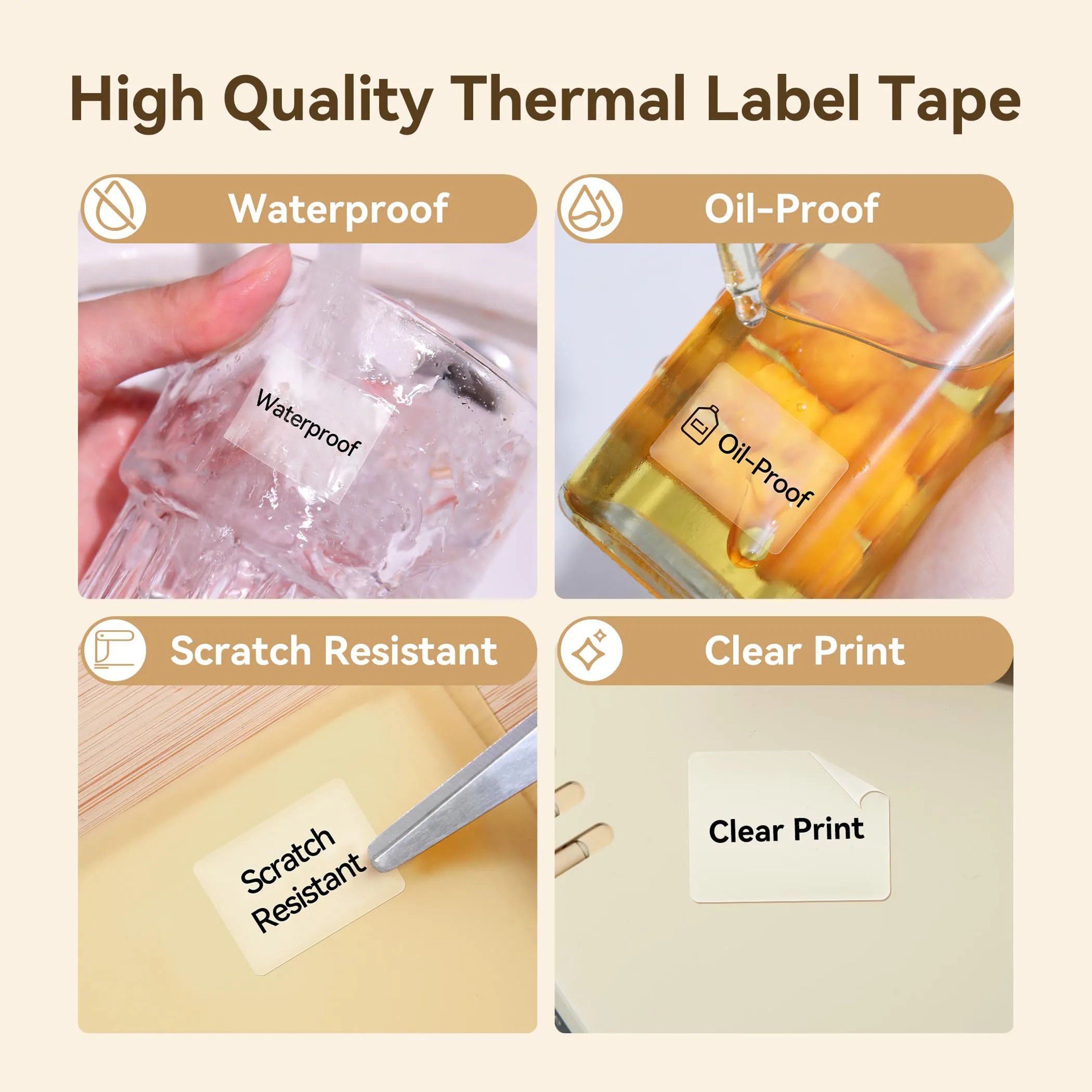 Transparent Thermal Label Stickers For B1B21 Printers  SelfAdhesive Clear Labels 4