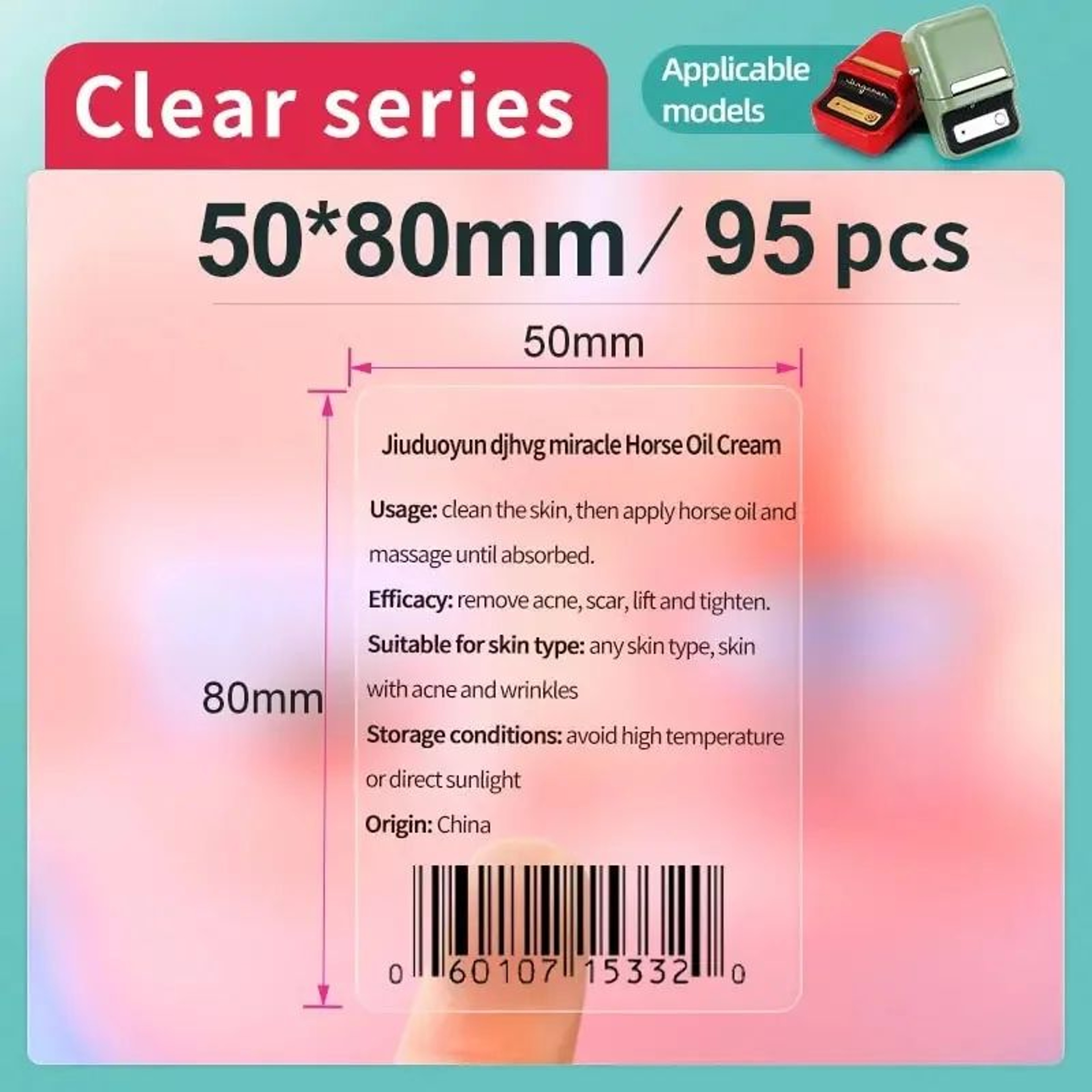 Transparent Thermal Label Stickers For B1B21 Printers  SelfAdhesive Clear Labels 11