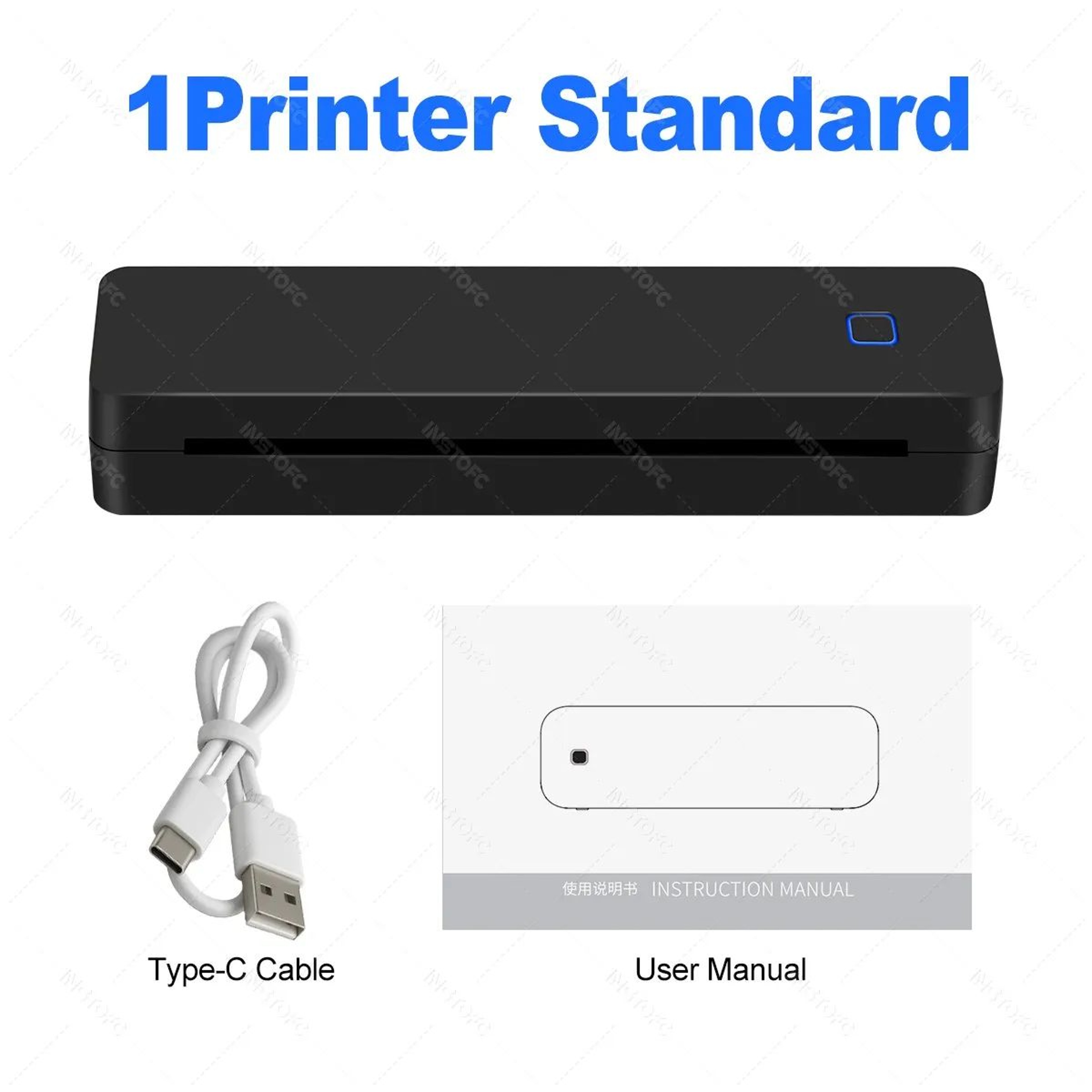 Portable A4 Wireless Thermal Printer 1500mAh Inkless Bluetooth Mini Printer With USB TypeC 5