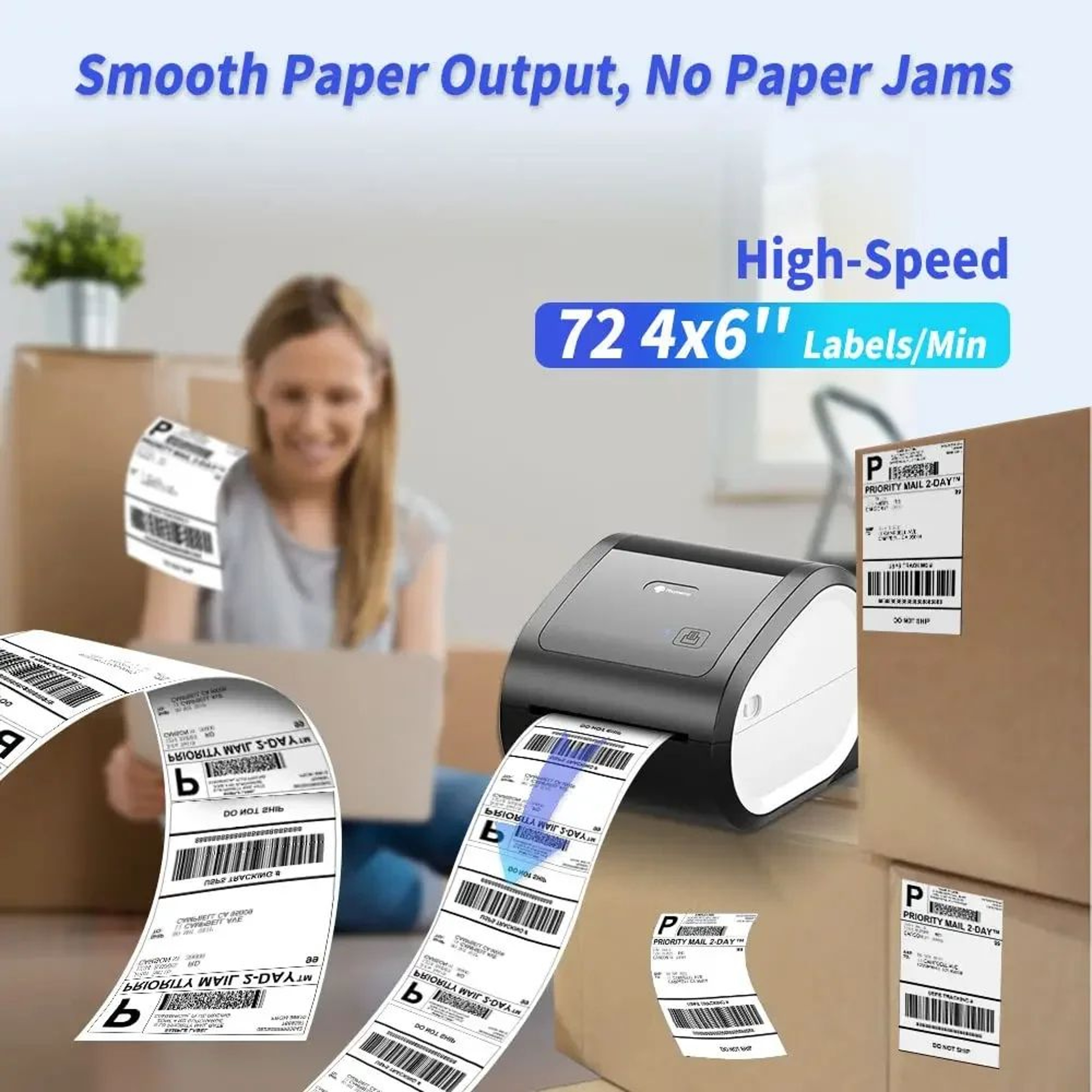Wireless Bluetooth Thermal Shipping Label Printer 4 X 6 Inch For Small Business 2