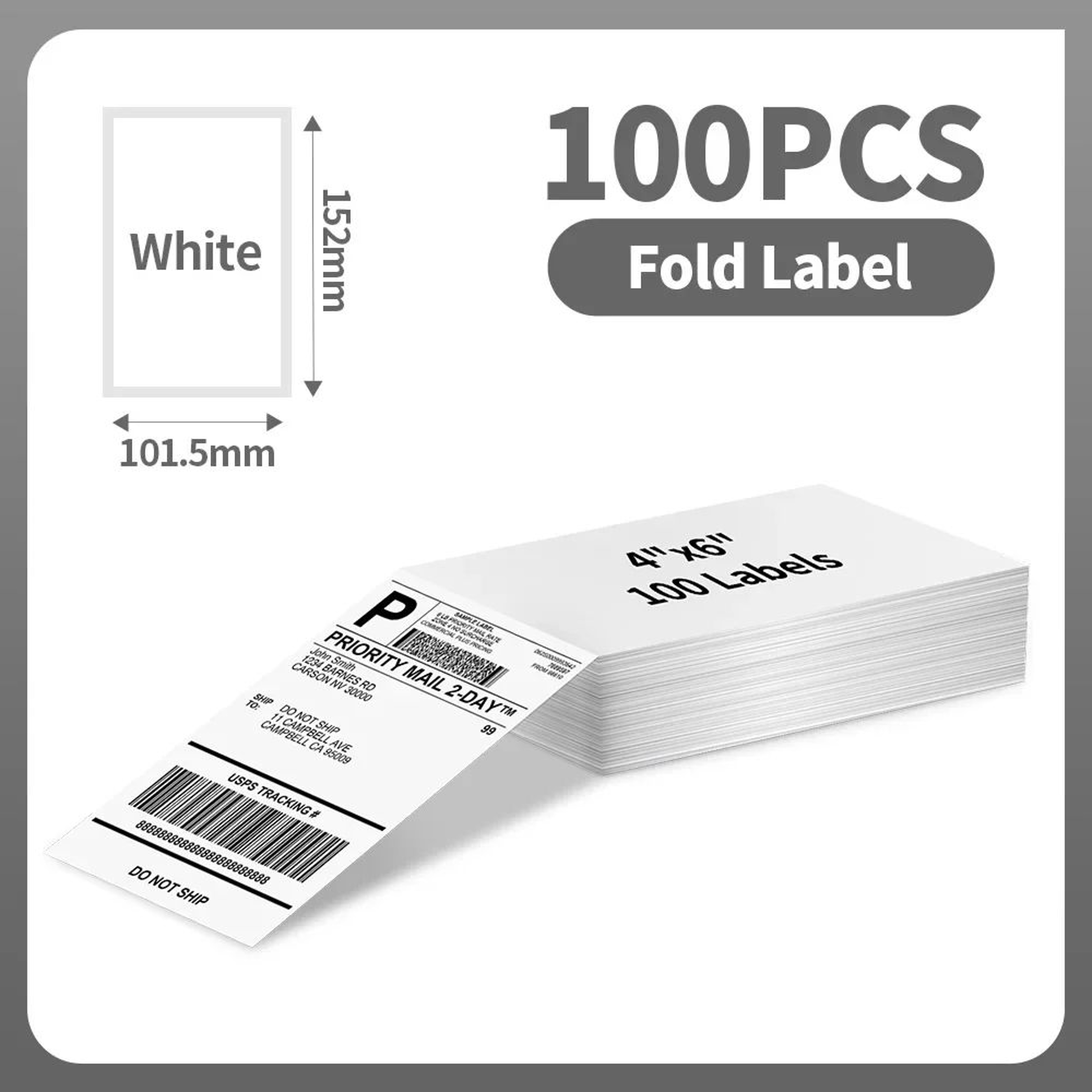 100PCS A6 4x6 Inch Thermal Shipping Labels For Barcode And Package Printing 0