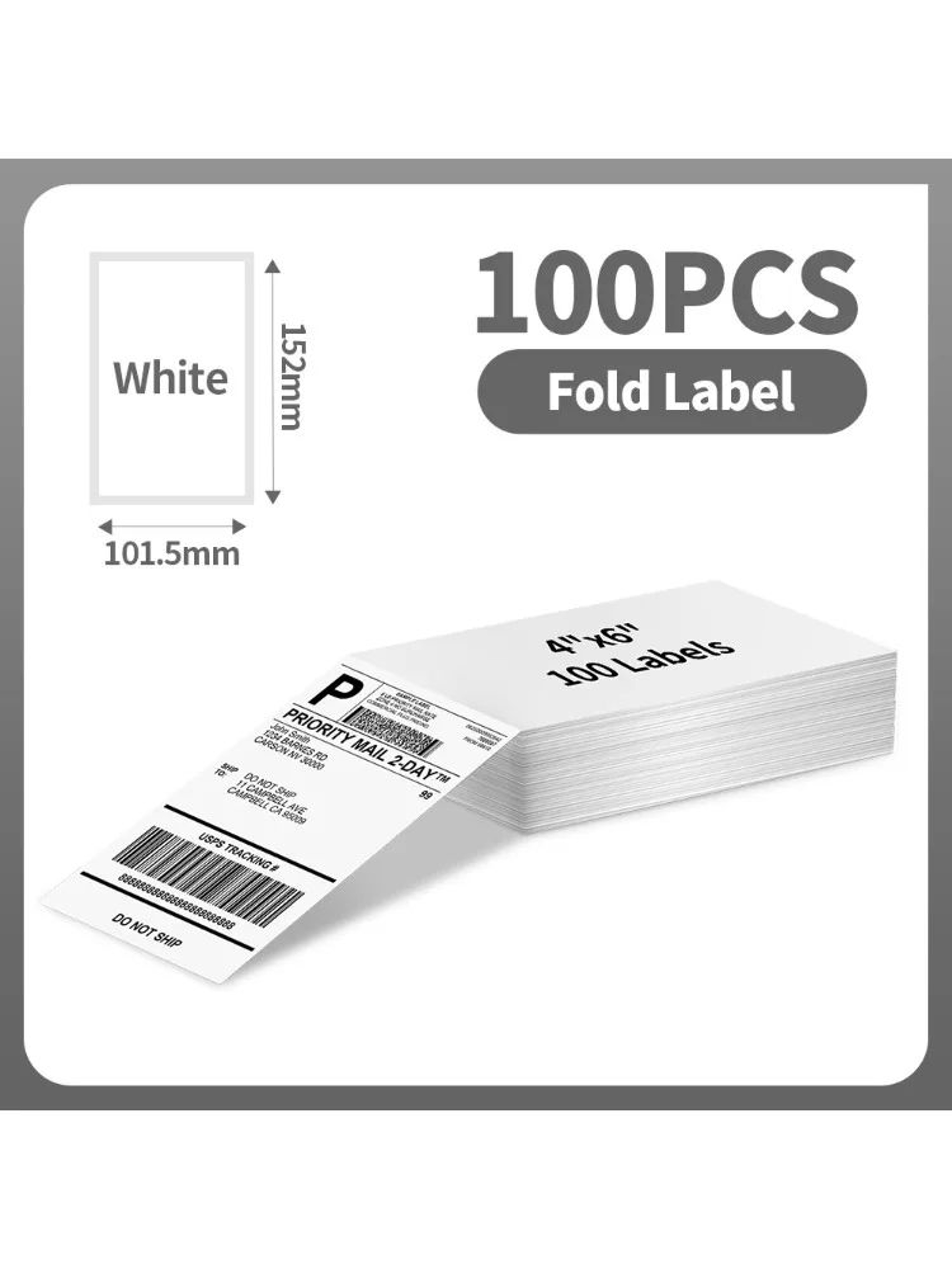 100PCS A6 4x6 Inch Thermal Shipping Labels For Barcode And Package Printing 6