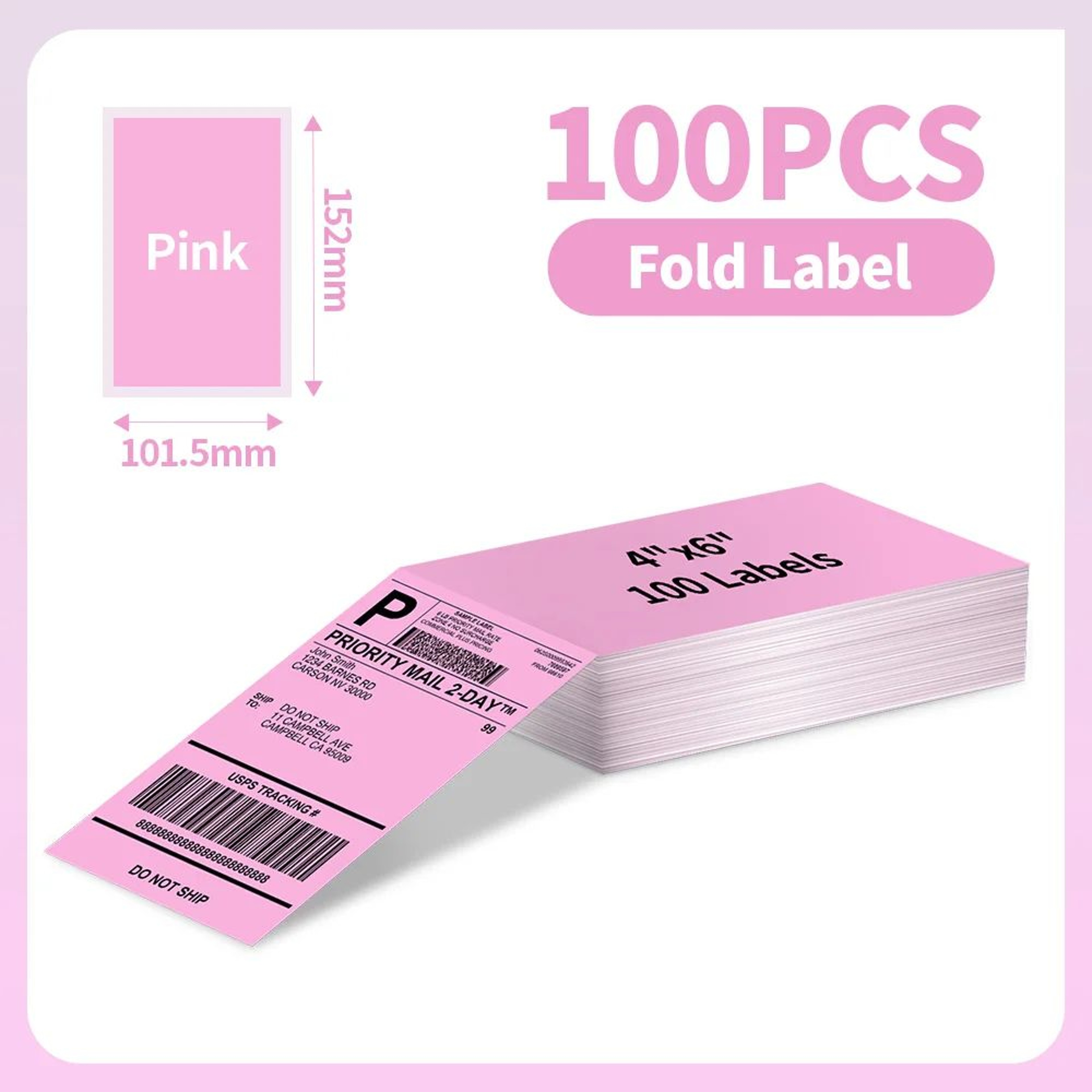 100PCS A6 4x6 Inch Thermal Shipping Labels For Barcode And Package Printing 10
