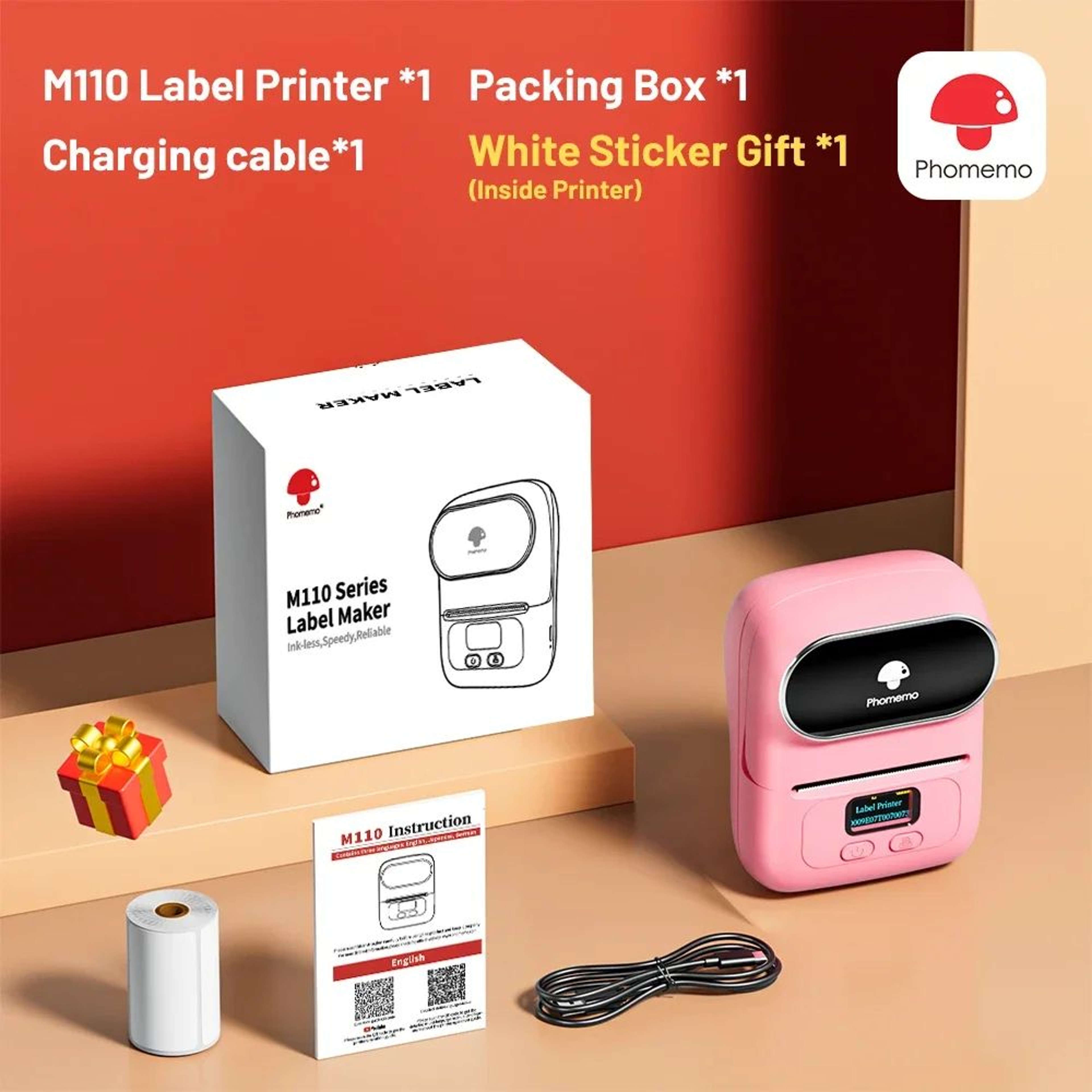 M110 Portable Bluetooth Thermal Label Printer For Shipping Price Tags And Organization 6