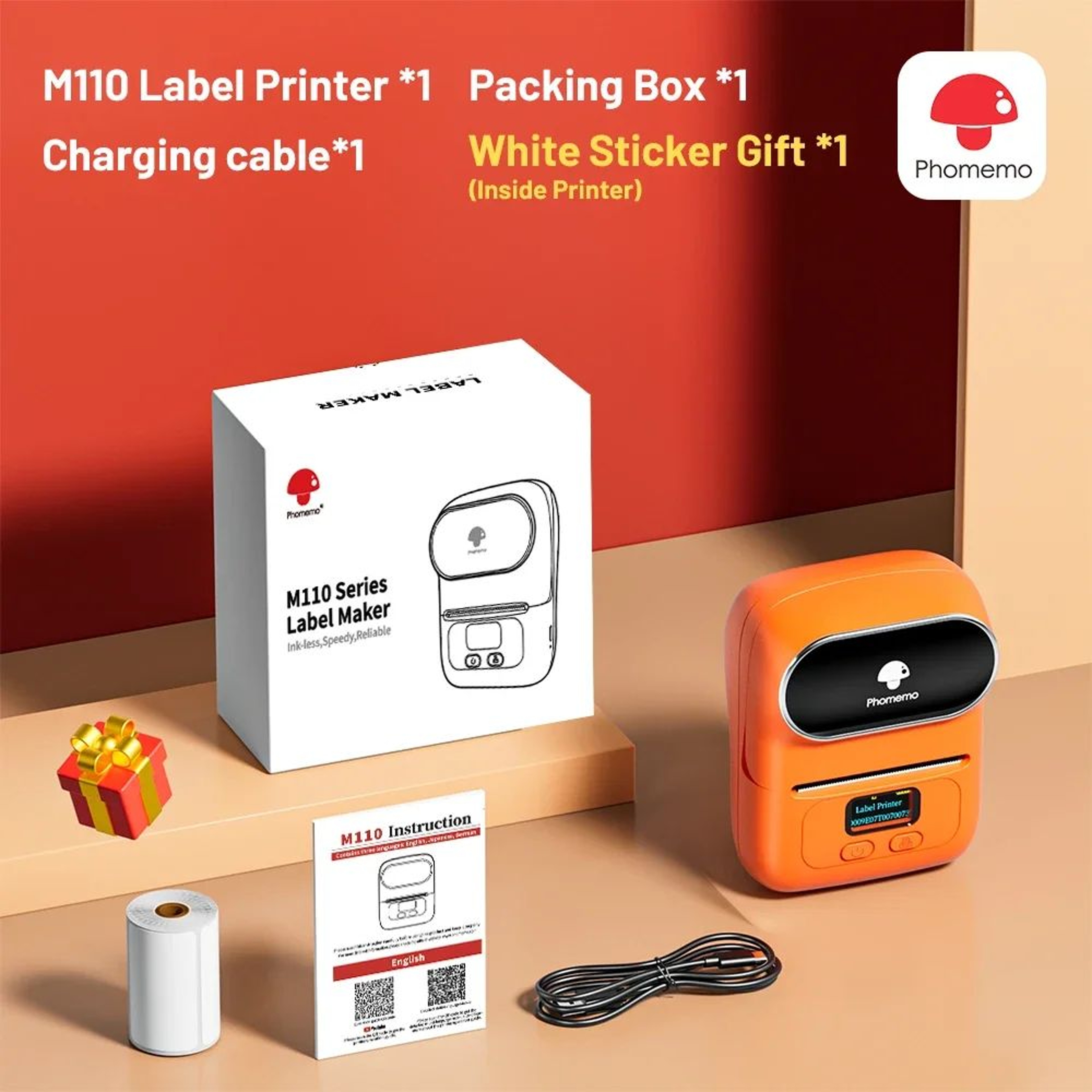 M110 Portable Bluetooth Thermal Label Printer For Shipping Price Tags And Organization 10