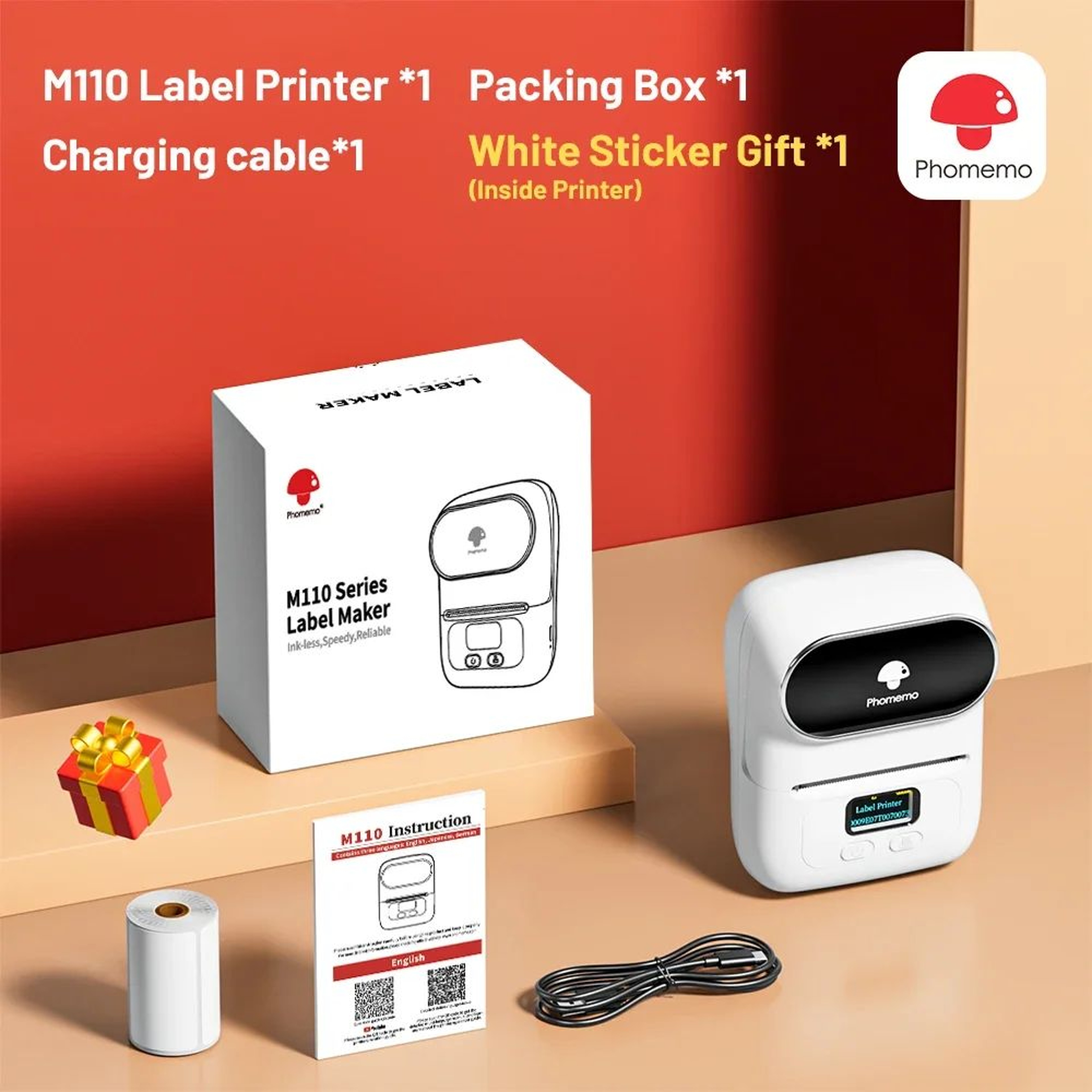M110 Portable Bluetooth Thermal Label Printer For Shipping Price Tags And Organization 8
