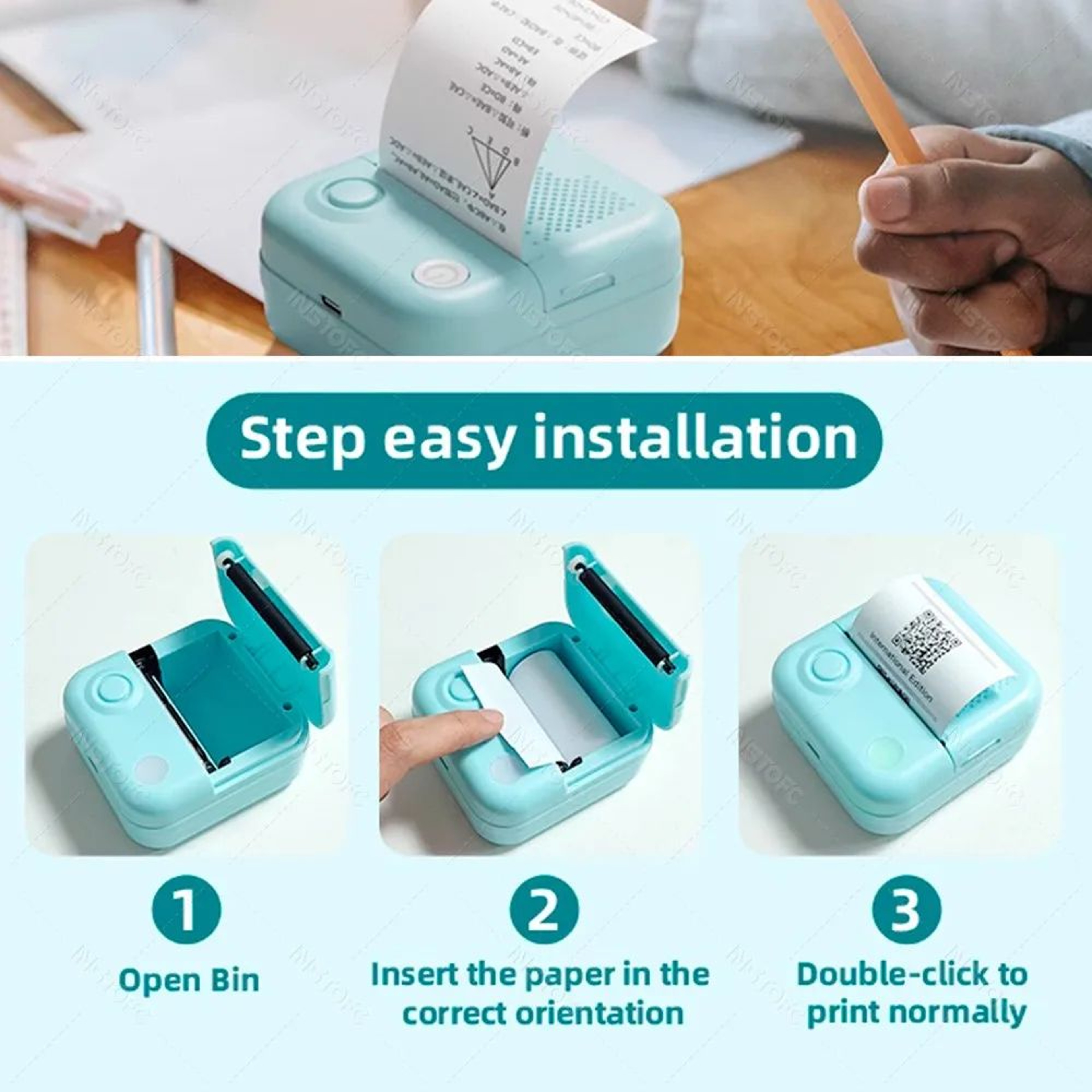57mm Mini Bluetooth Thermal Pocket Printer For Photos Labels And Stickers 5