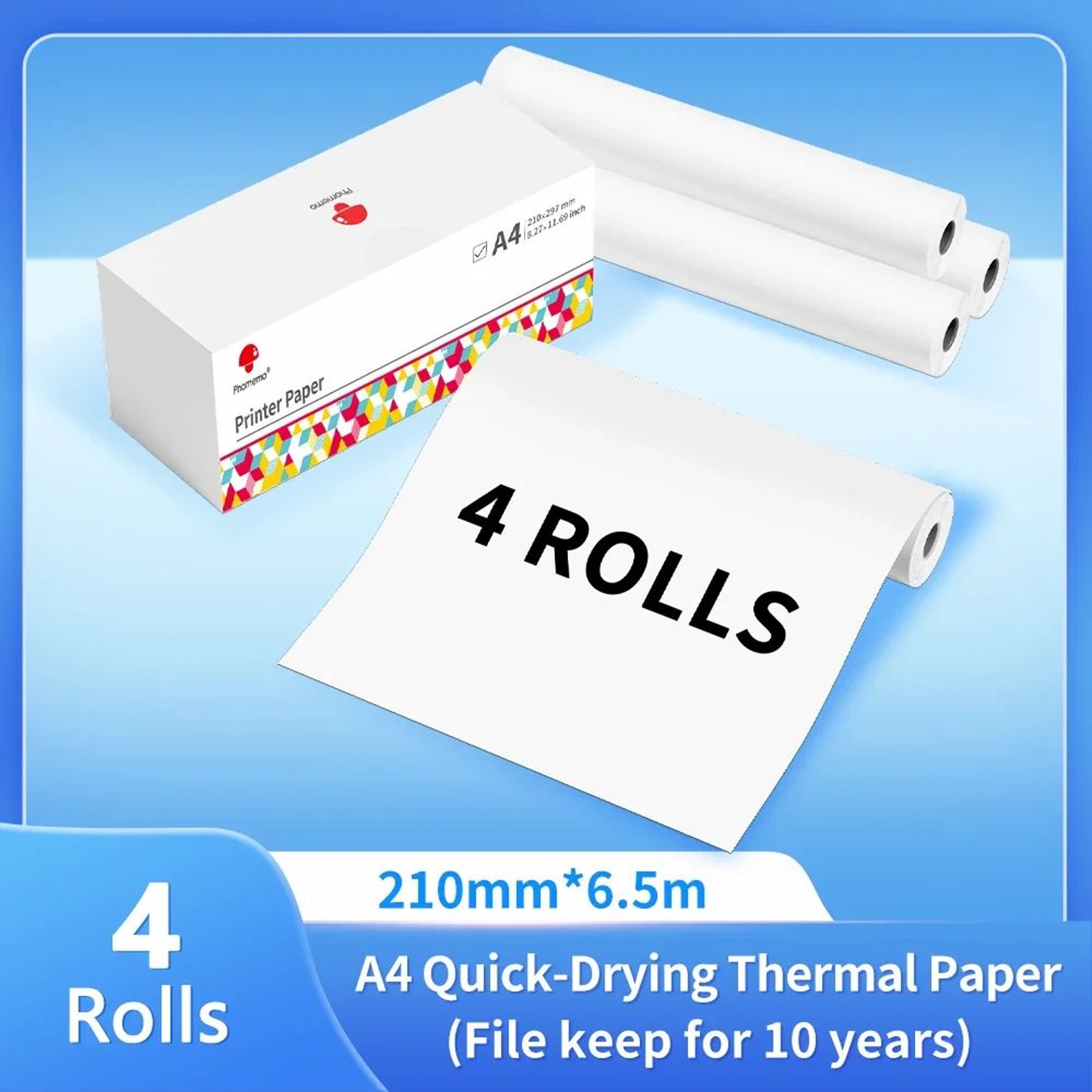 A4 Thermal Paper Rolls 210mm For Portable Printers Inkless Printing 234 Rolls 0