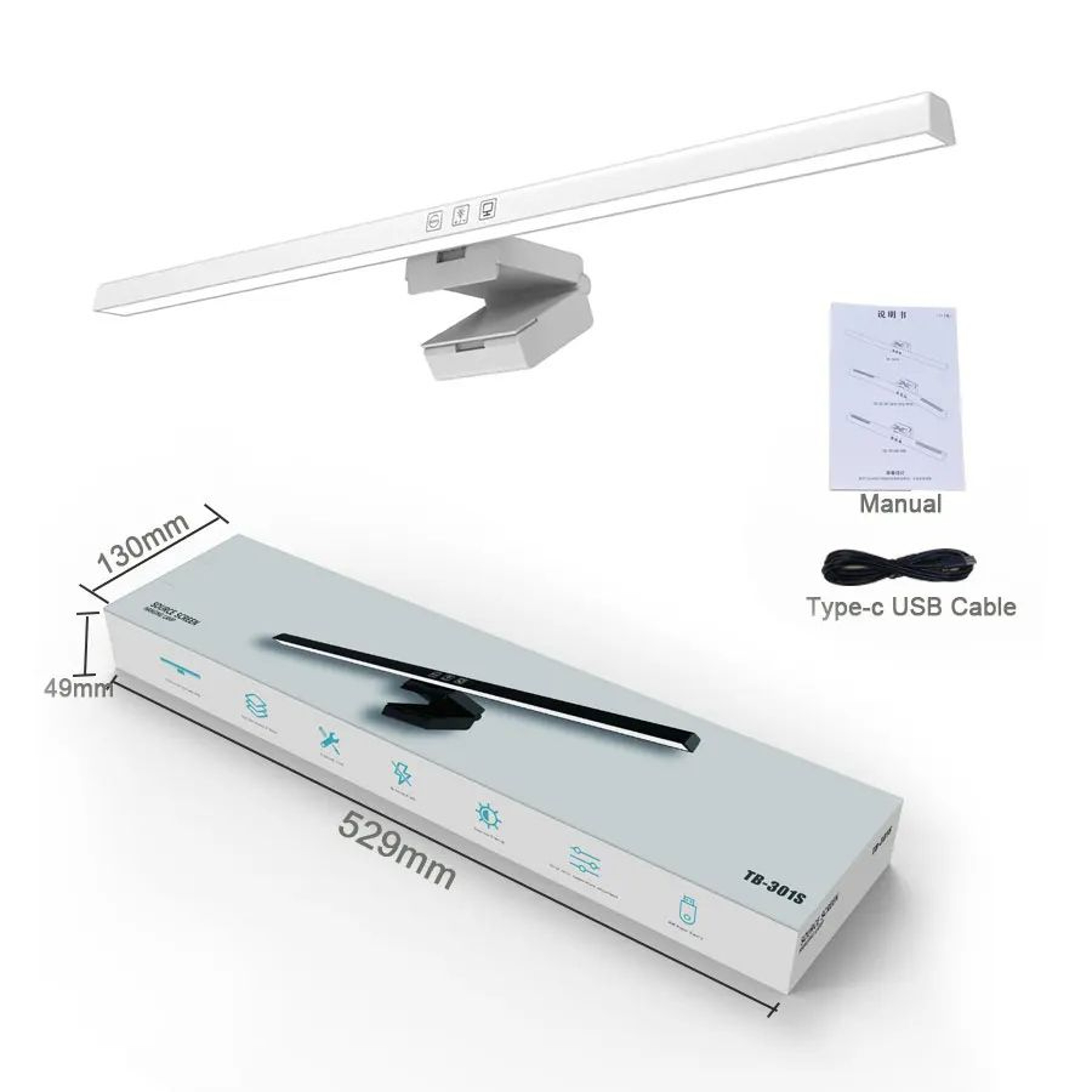 197 Inch USB LED Monitor Light Bar With Stepless Dimming For Reading And Desk Lighting 6