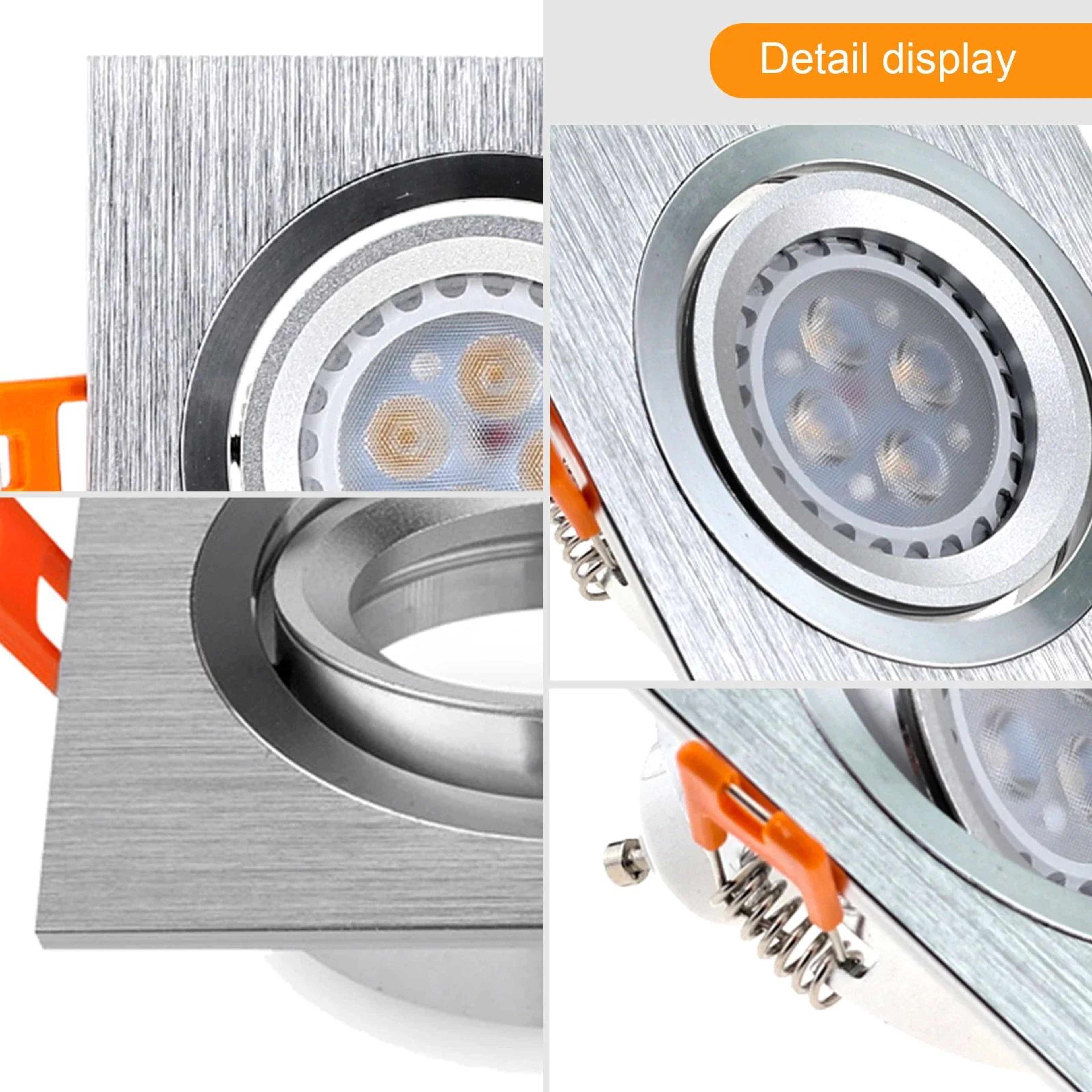 Adjustable Aluminum Recessed Ceiling Spotlight Frame For GU10 MR16 LED Bulbs 2