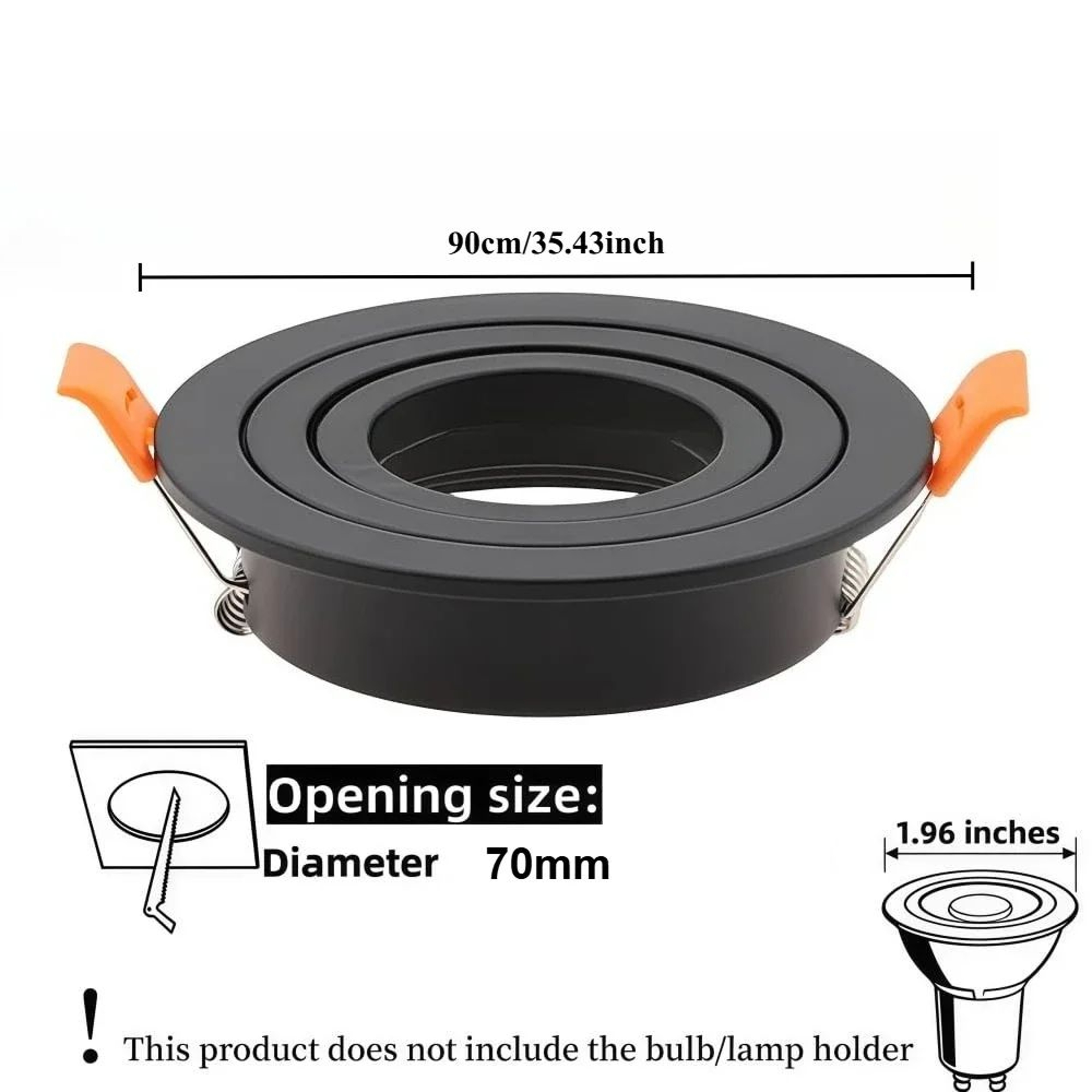 Adjustable Round Recessed LED Spotlight Frame GU10 MR16 Ceiling Downlight Holder 210PCS 3