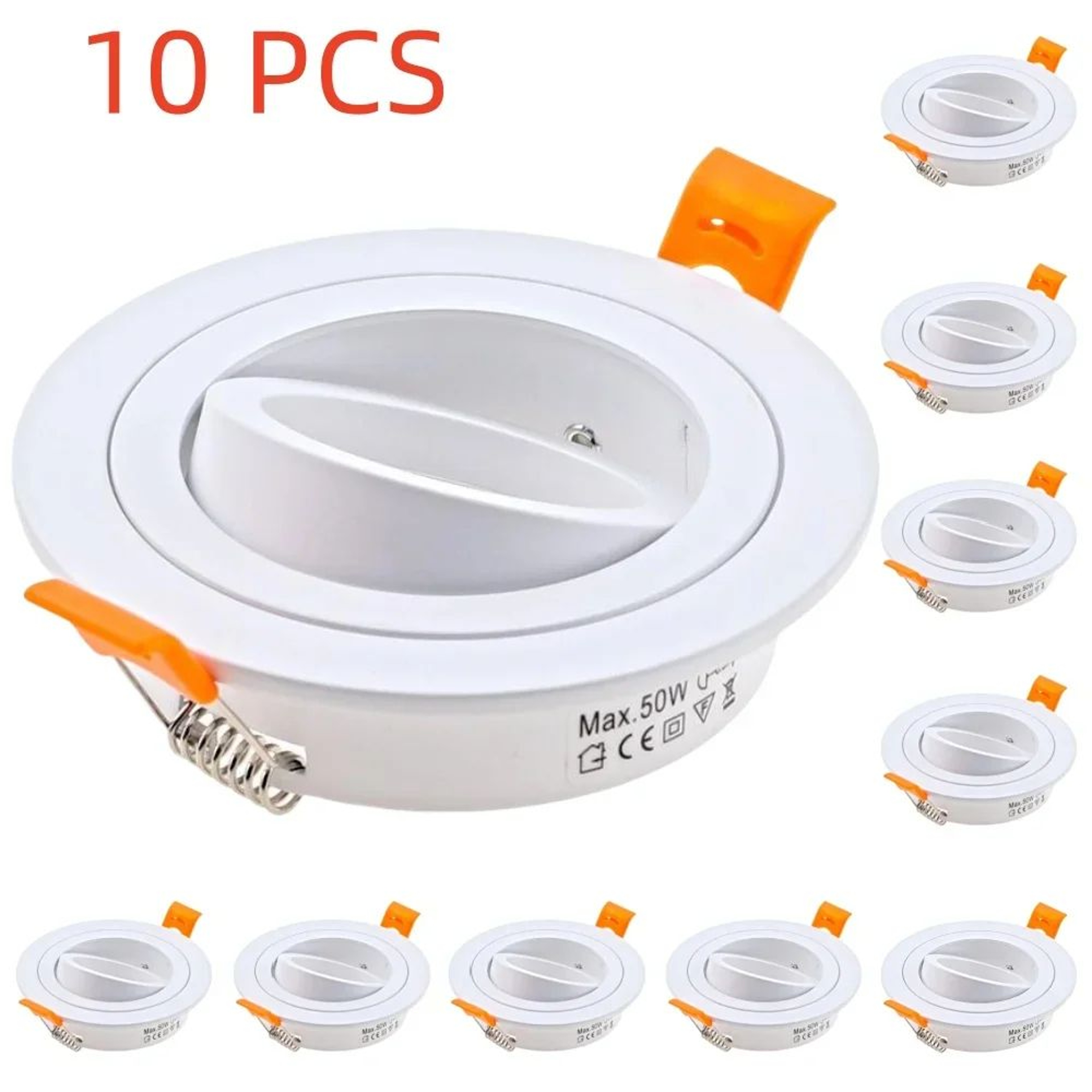 Adjustable Round Recessed LED Spotlight Frame GU10 MR16 Ceiling Downlight Holder 210PCS 9