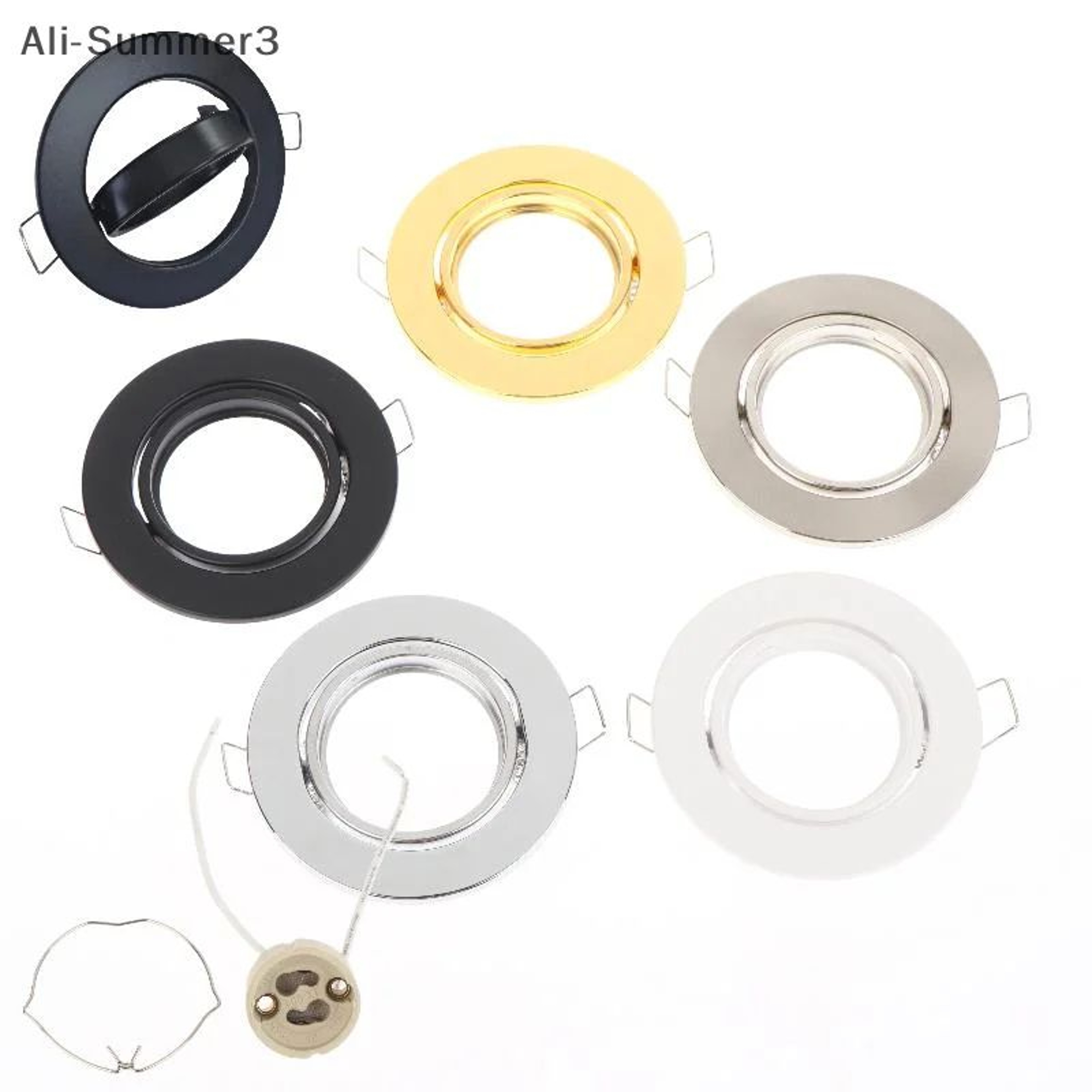 Round Recessed LED Downlight Frame For GU10 MR16 Spotlight Bulbs 0