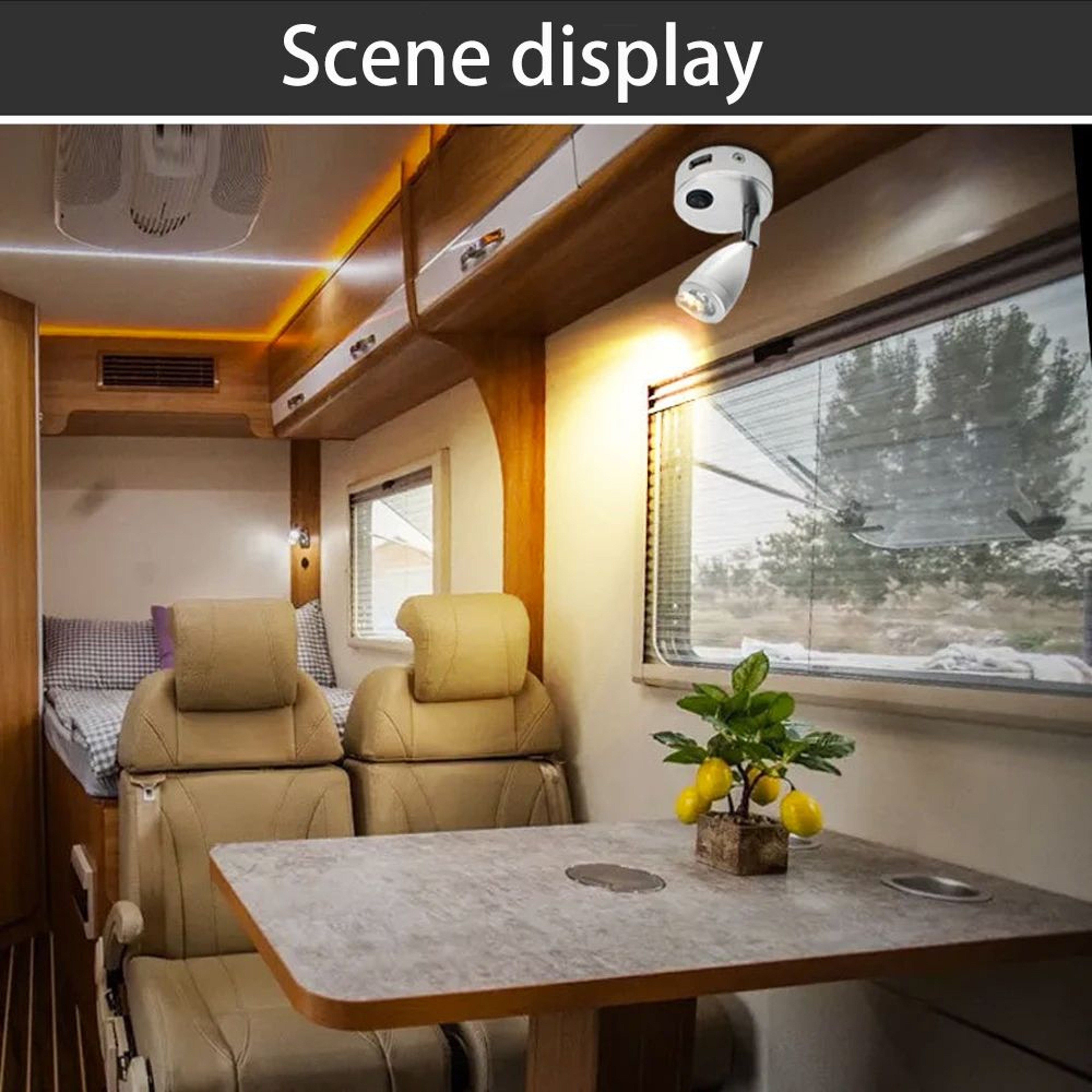 12V 24V LED RV Reading Light With USB Charging Port And Switch For Camper Boat And Bedroom 1