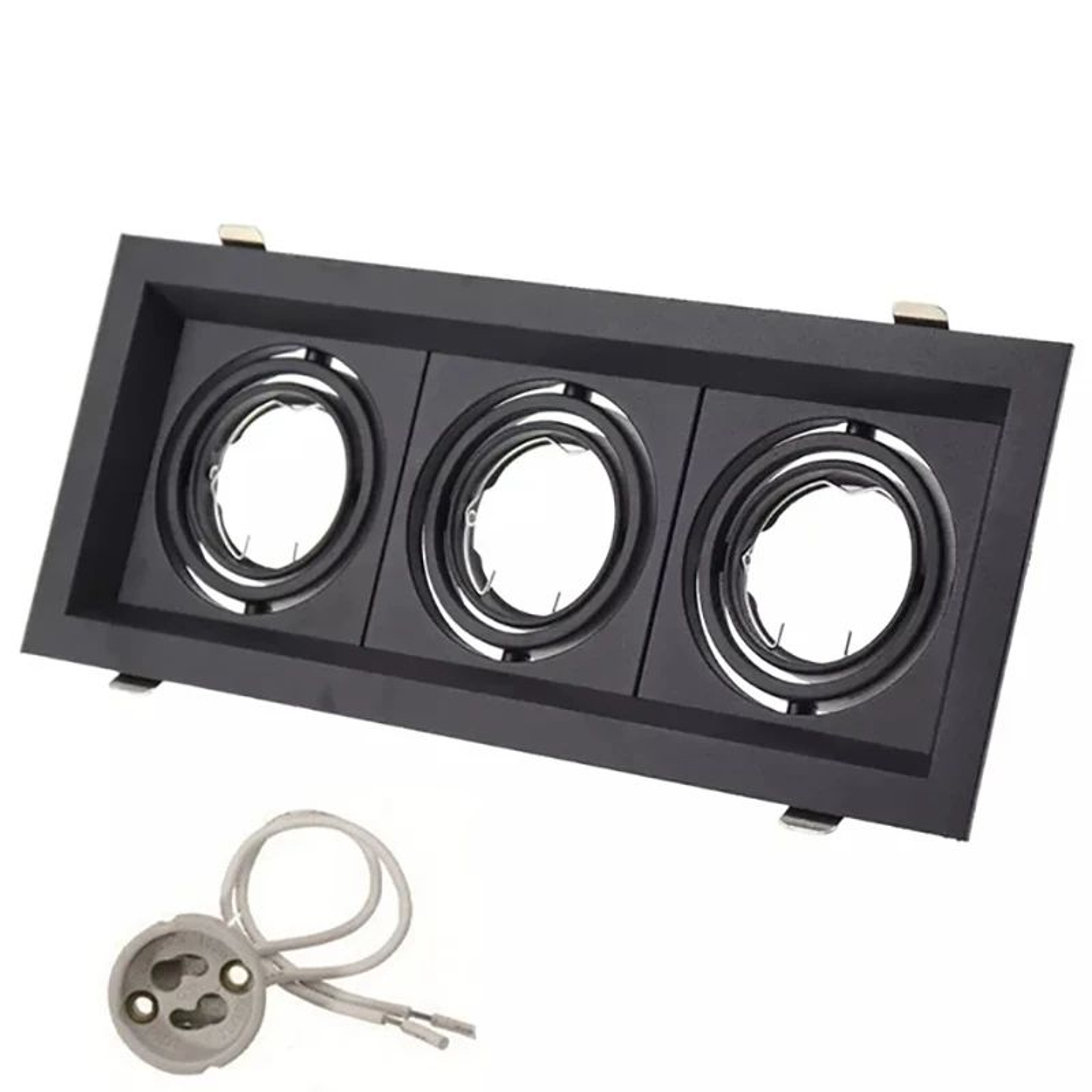 Adjustable Square Recessed Ceiling Light Frame For GU10 MR16 LED Spotlights 2