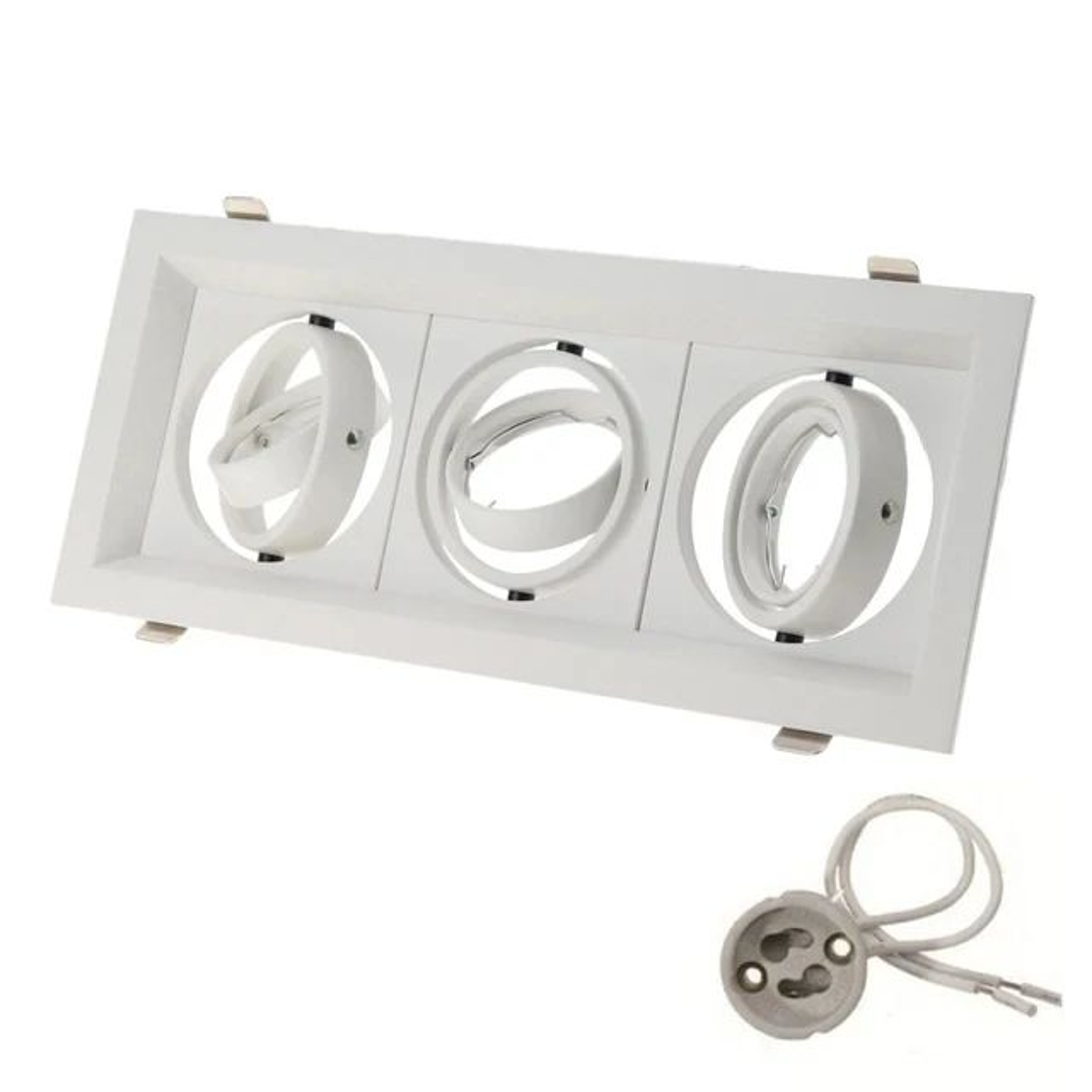 Adjustable Square Recessed Ceiling Light Frame For GU10 MR16 LED Spotlights 9
