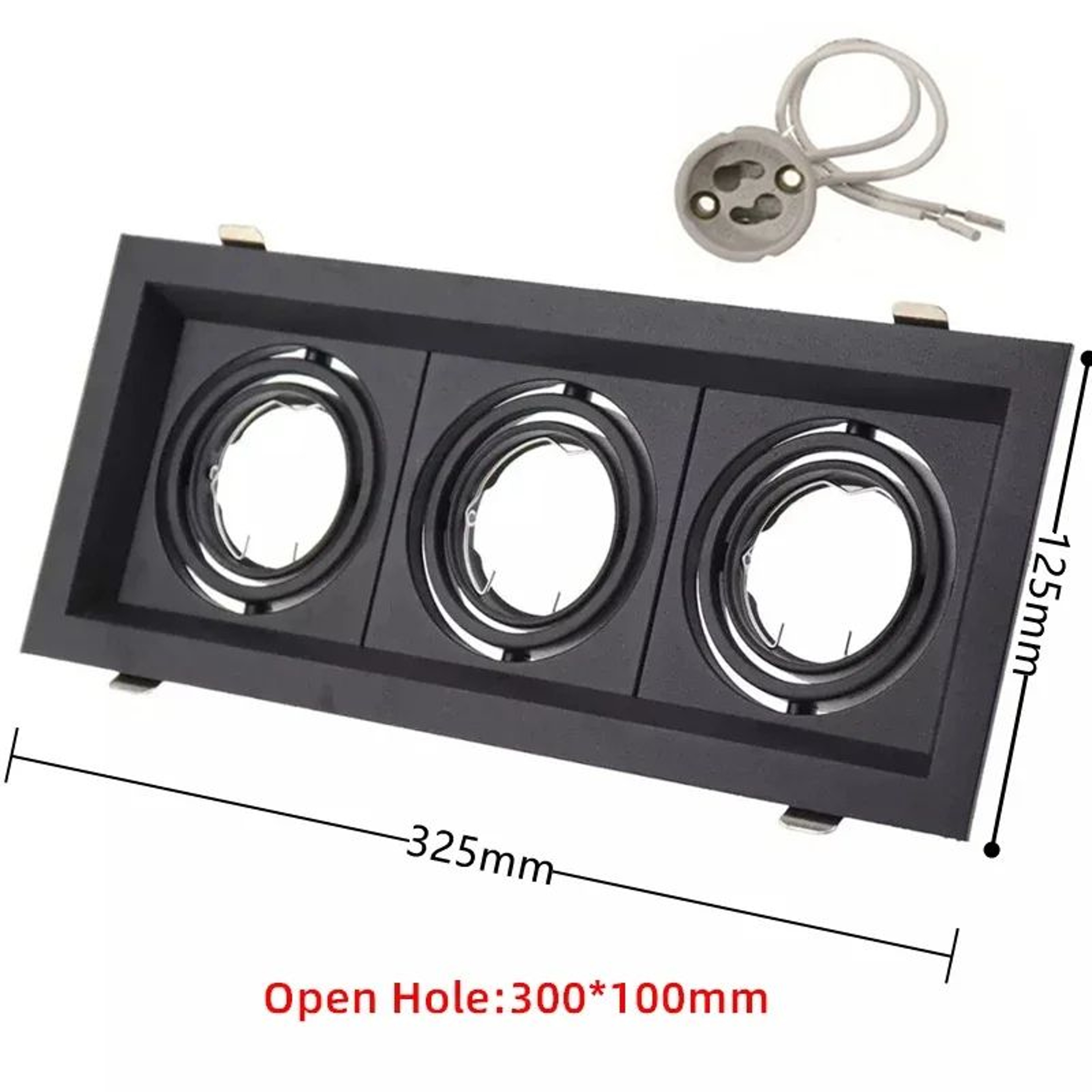 Adjustable Square Recessed Ceiling Light Frame For GU10 MR16 LED Spotlights 11