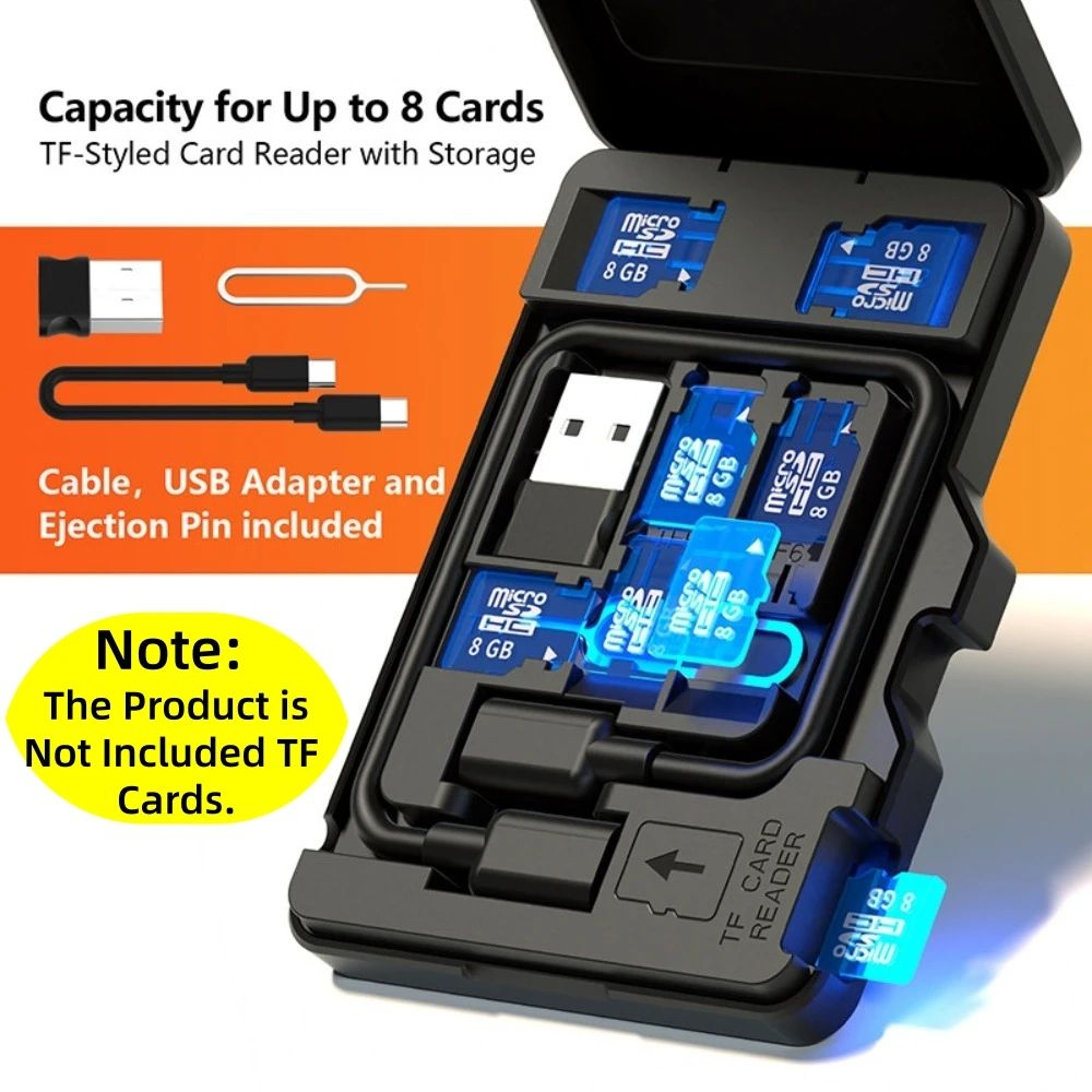 8Slot Micro SD Card Reader And Storage Case With USB TypeC Compatibility 3