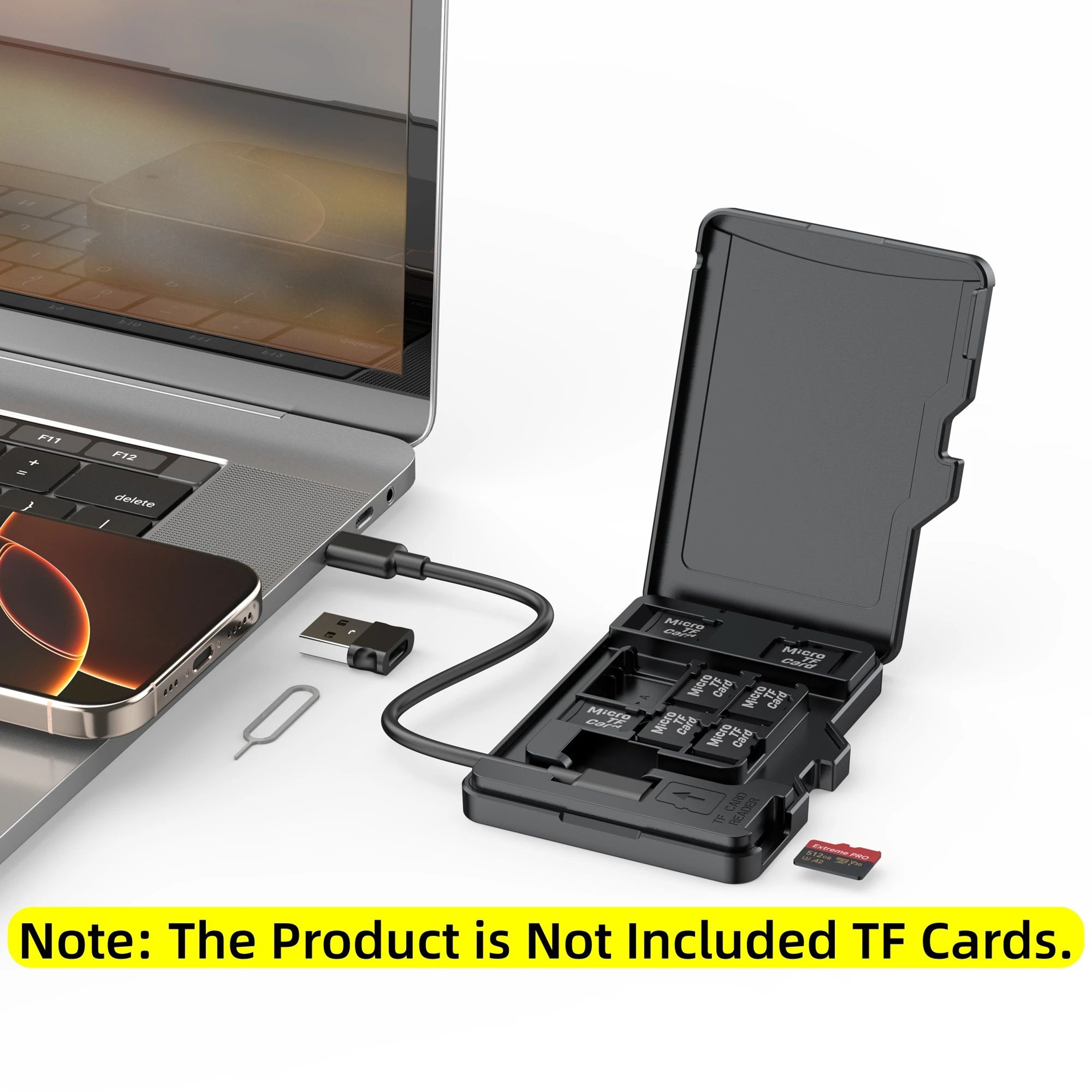 8Slot Micro SD Card Reader And Storage Case With USB TypeC Compatibility 6