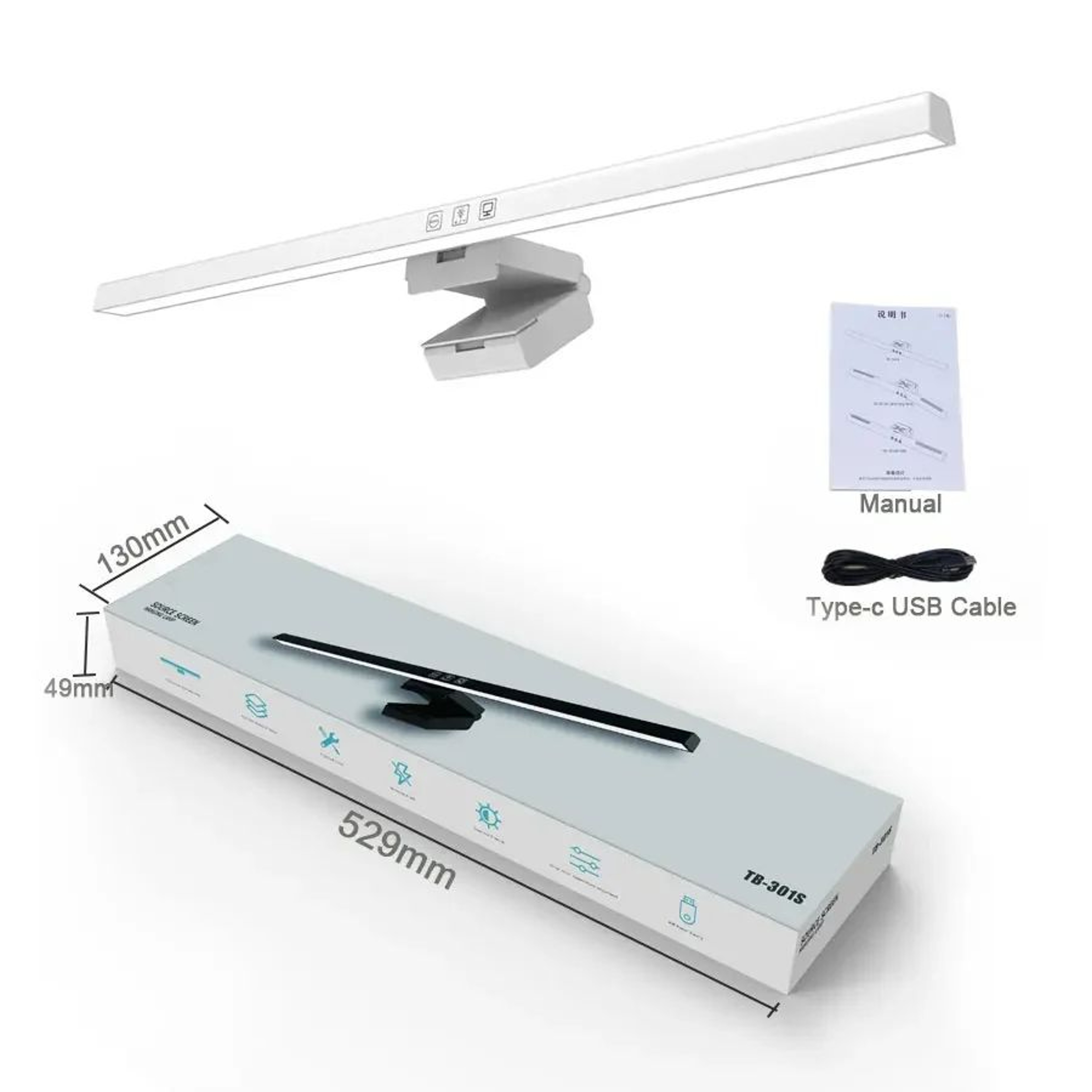 197 Inch USB LED Monitor Light Bar With Stepless Dimming For Reading And Office Desk 7