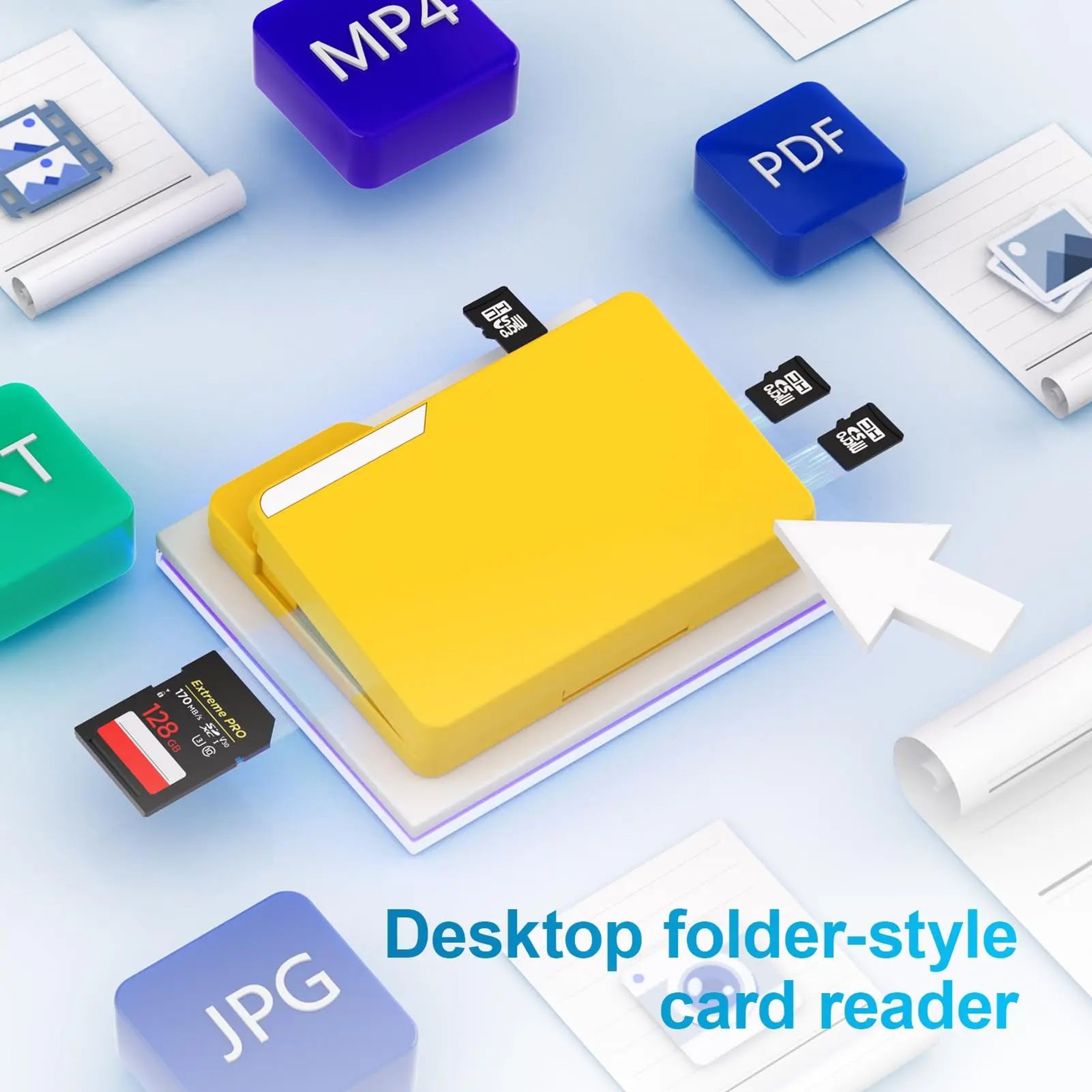 4Card Simultaneous SD Memory Card Reader With 15Slot Storage Case And USB TypeC 5