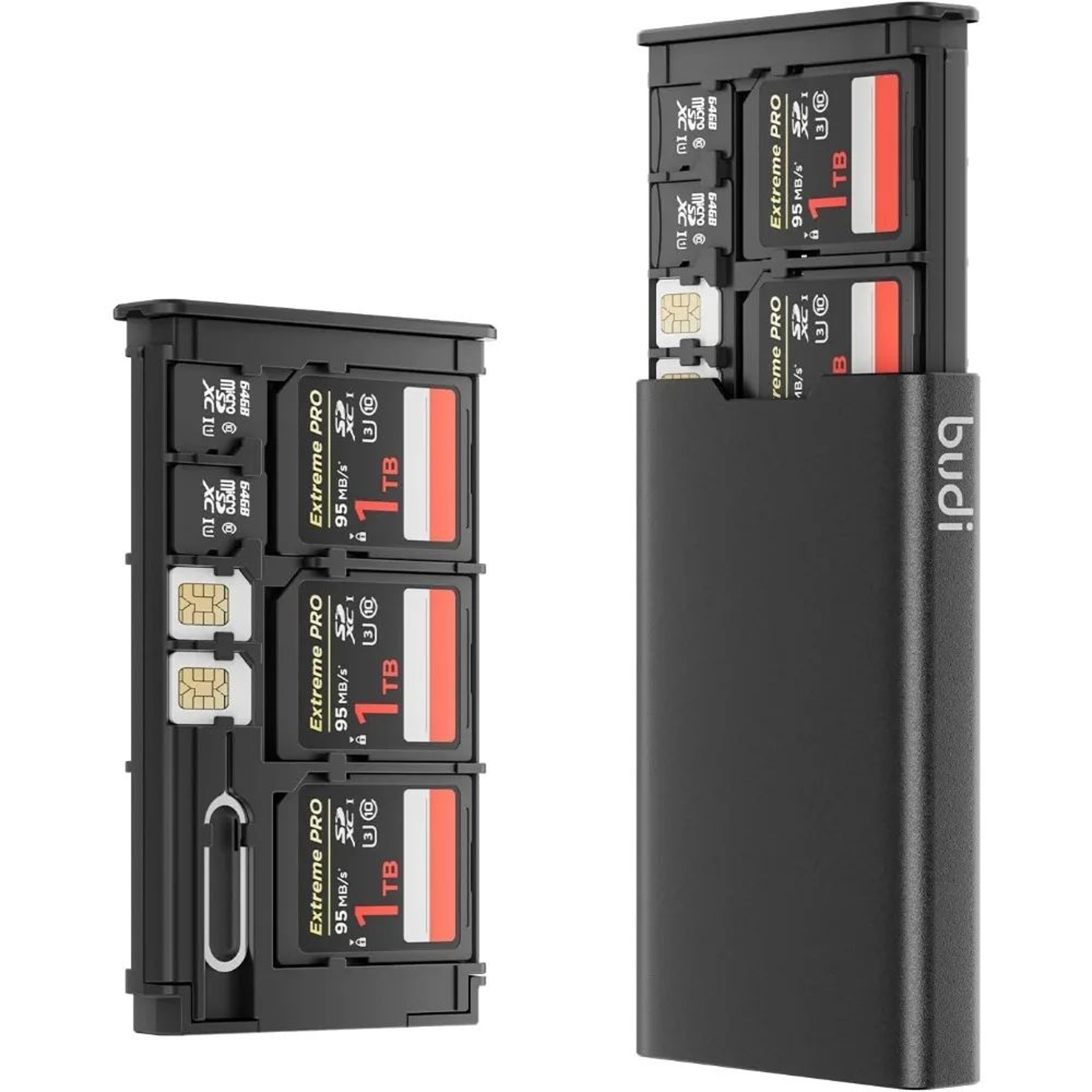 Shockproof Micro SD Card Storage Case  6Slot Compact Memory Card Holder 0