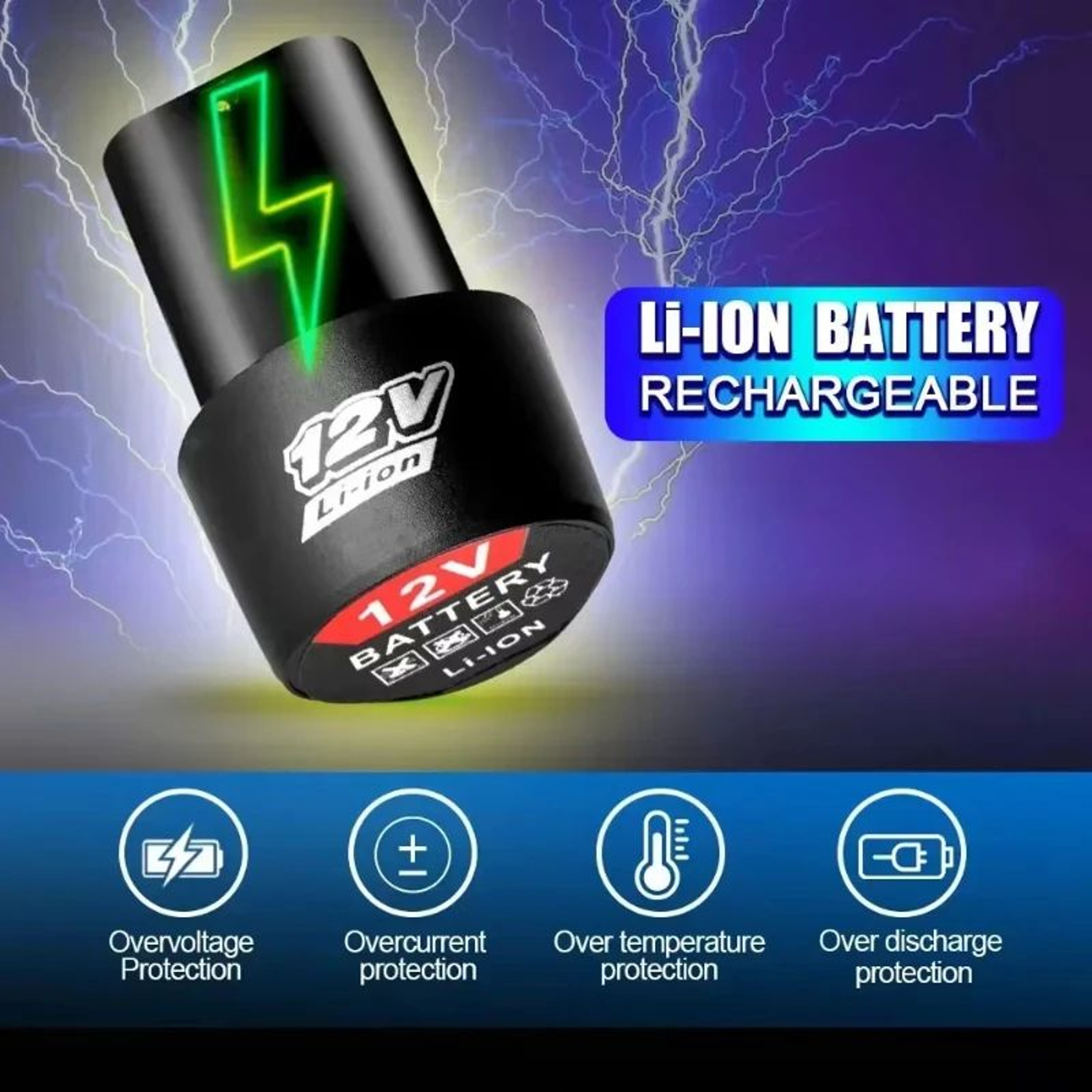 12V Rechargeable Lithium Battery Replacement For Cordless Drills And Power Tools 5