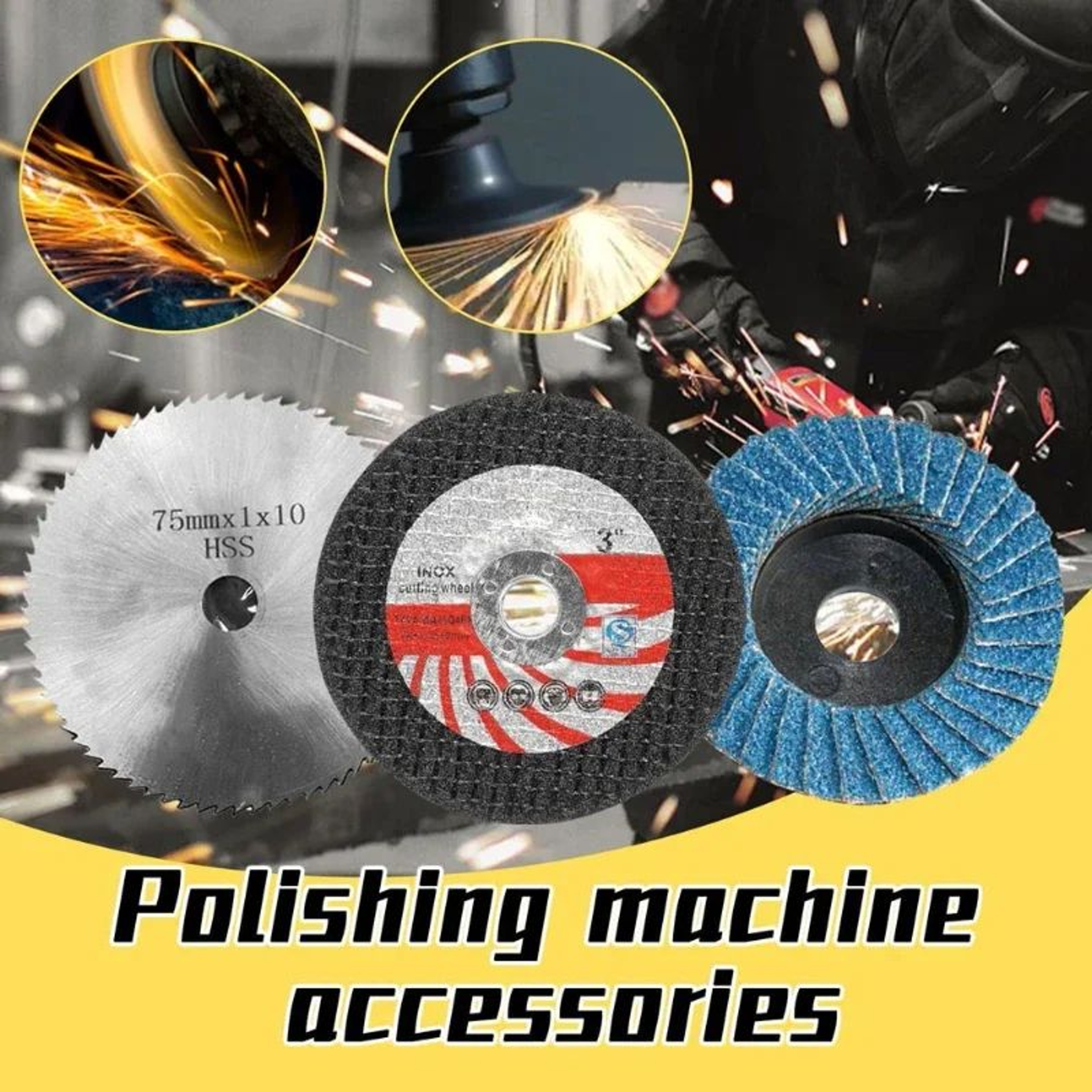 7PCS 3 Inch Metal Cutting And Grinding Disc Set For Mini Angle Grinders 3