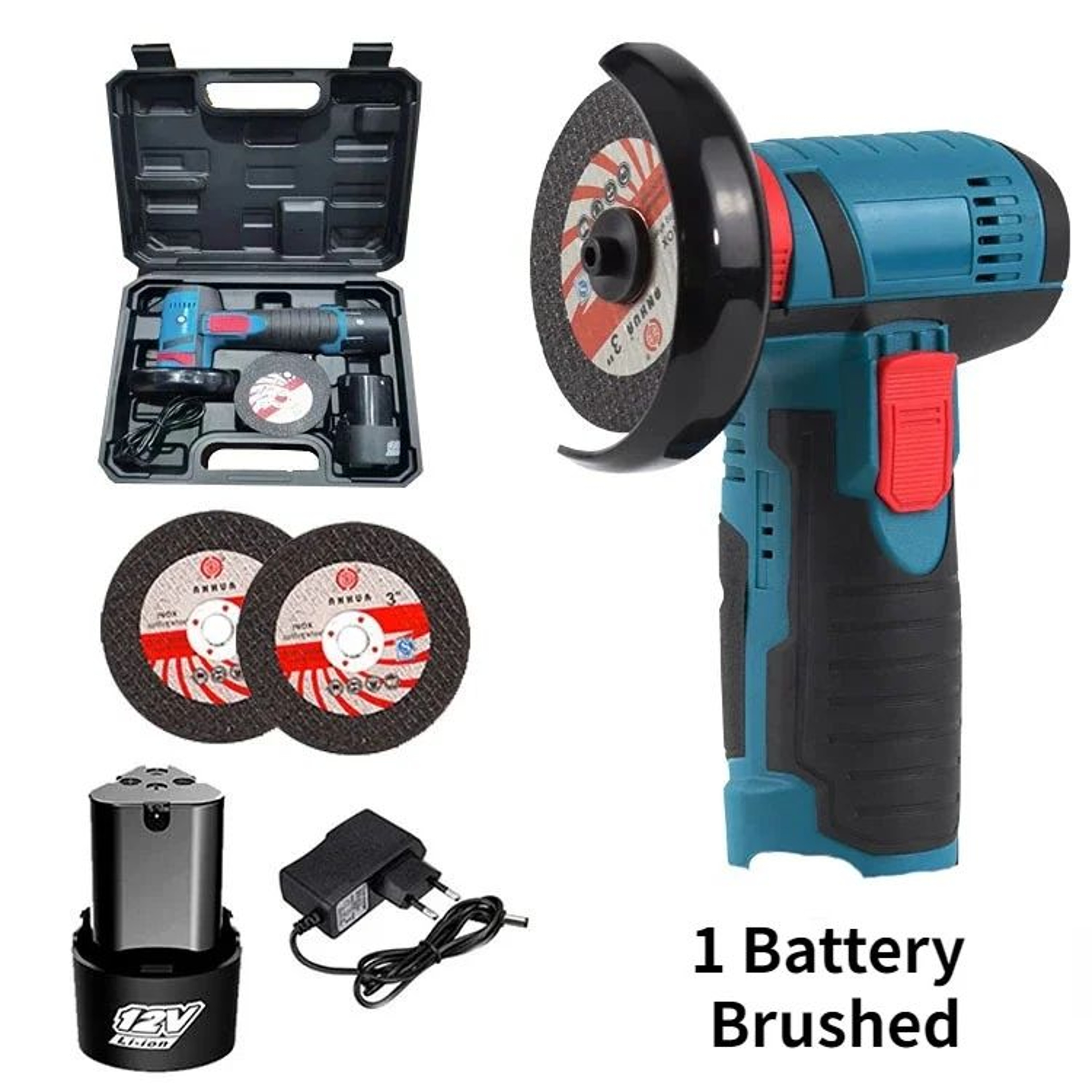 12V Cordless Mini Angle Grinder 19500 RPM Electric Cutting And Polishing Tool 6