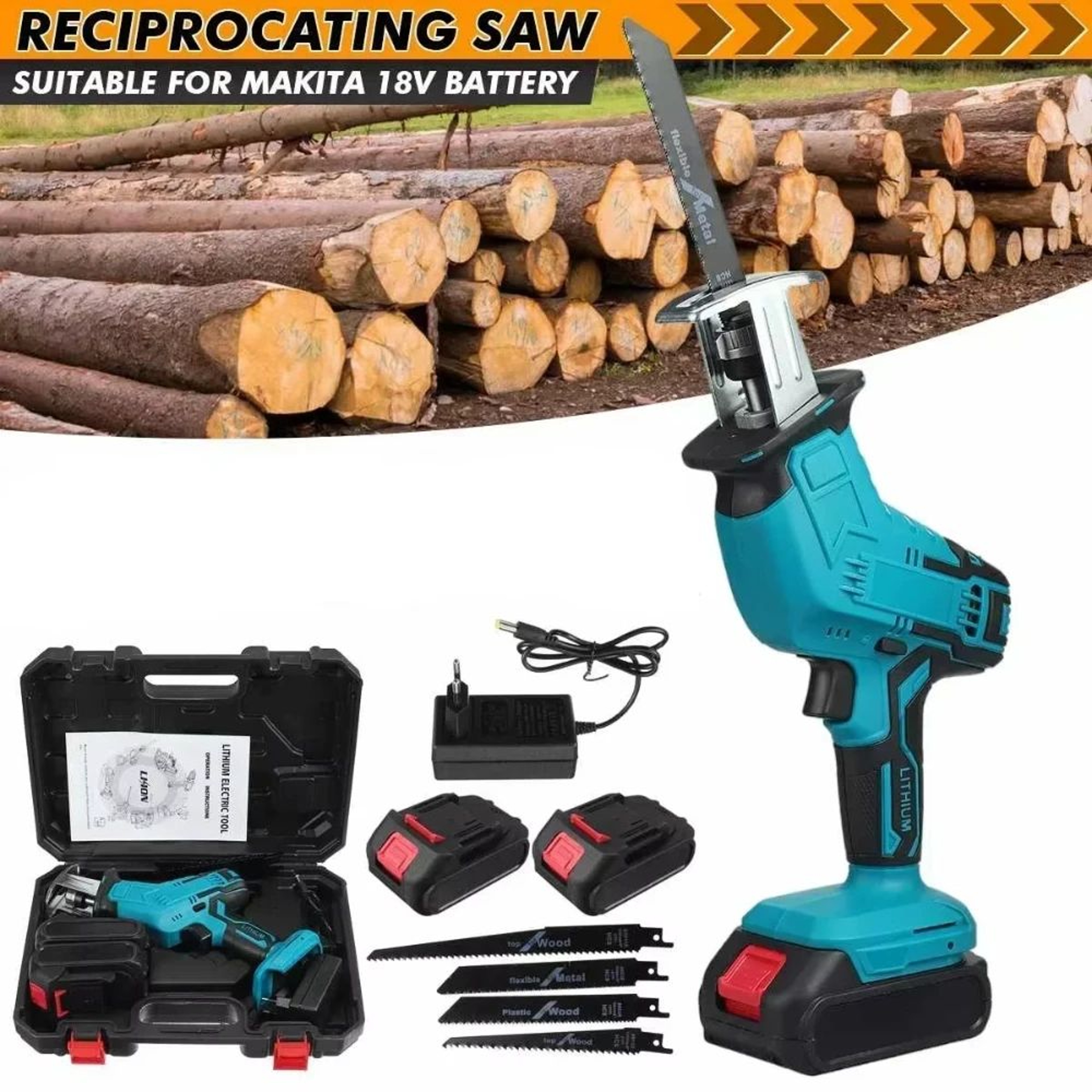 21V Cordless Reciprocating Saw With Adjustable Speed For Wood Cutting 0
