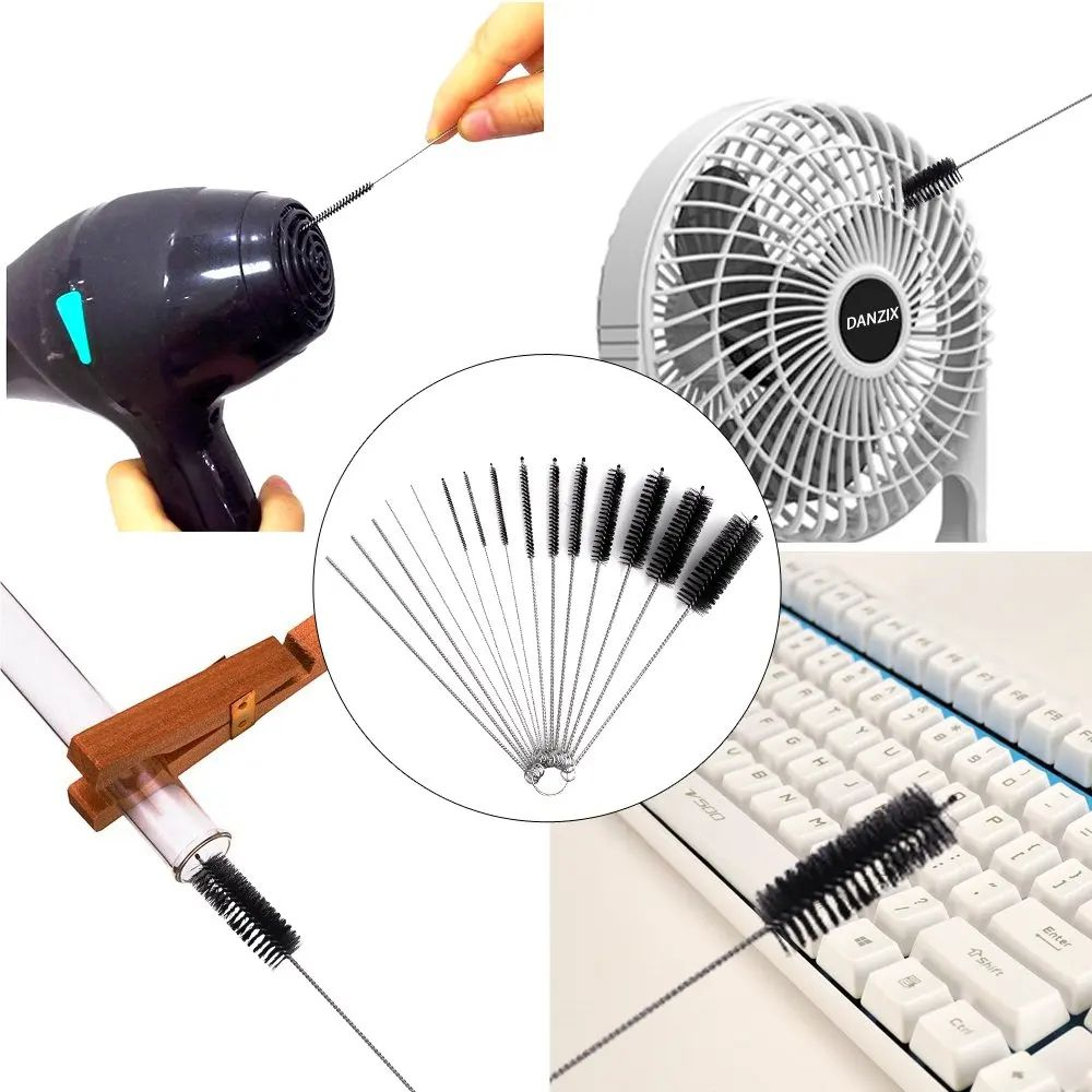 MultiPurpose Nylon Cleaning Brush Set For Straws Spray Guns And Precision Tools 4
