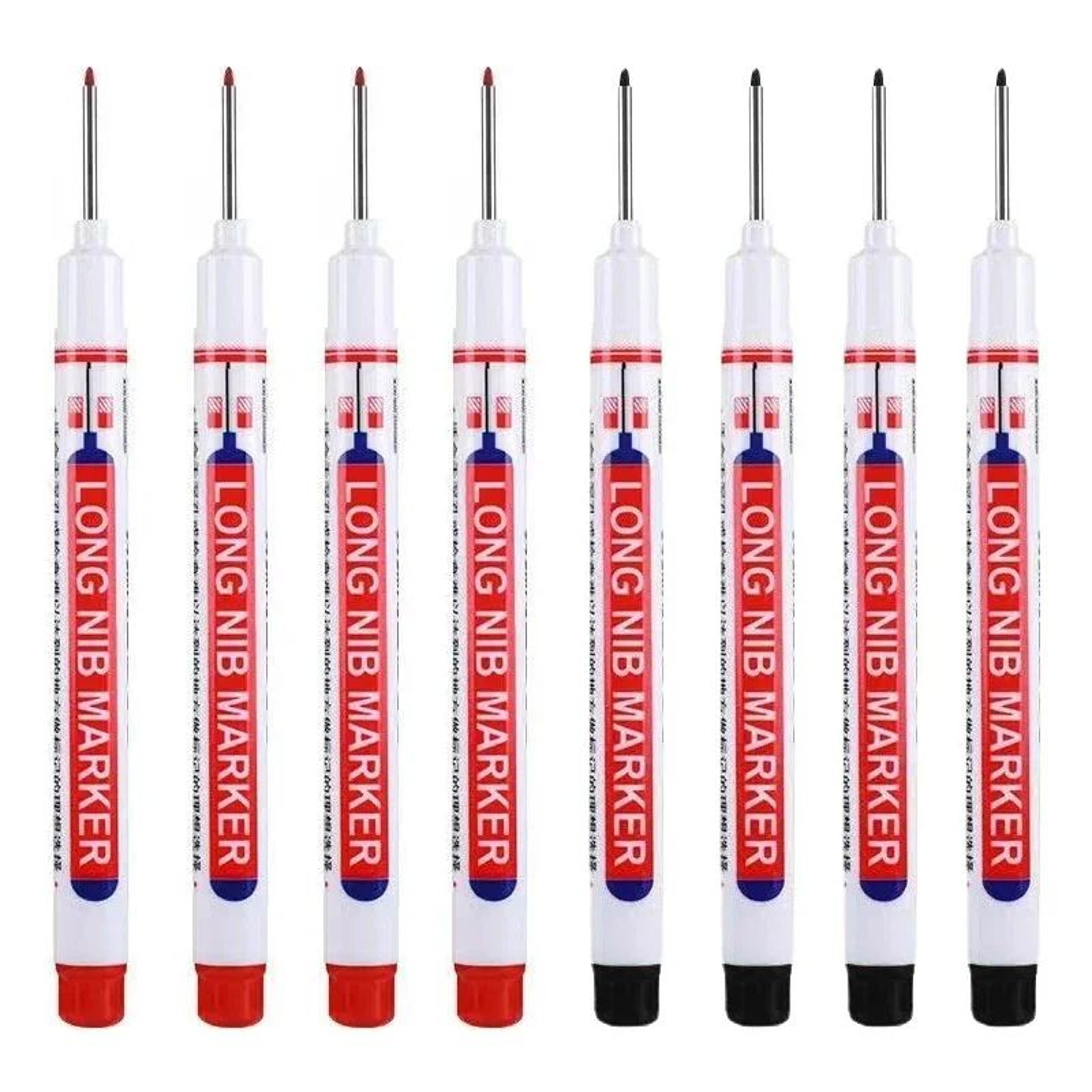 8PCS 20mm Deep Hole Marker Pens Waterproof Long Nib Marking Tools For Woodworking And Metal 12