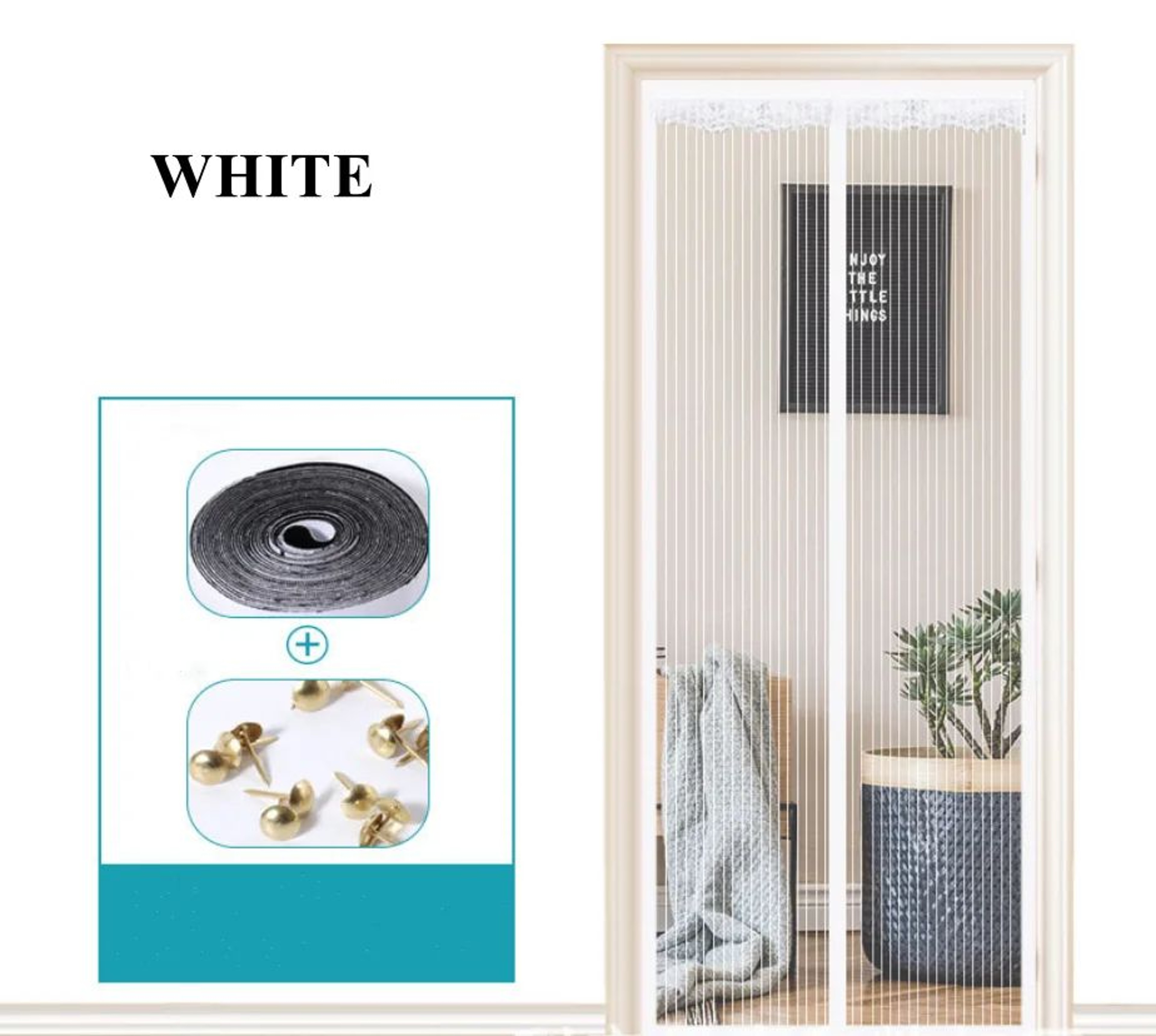 Magnetic Screen Door Curtain With Automatic Closure And Mosquito Protection 7