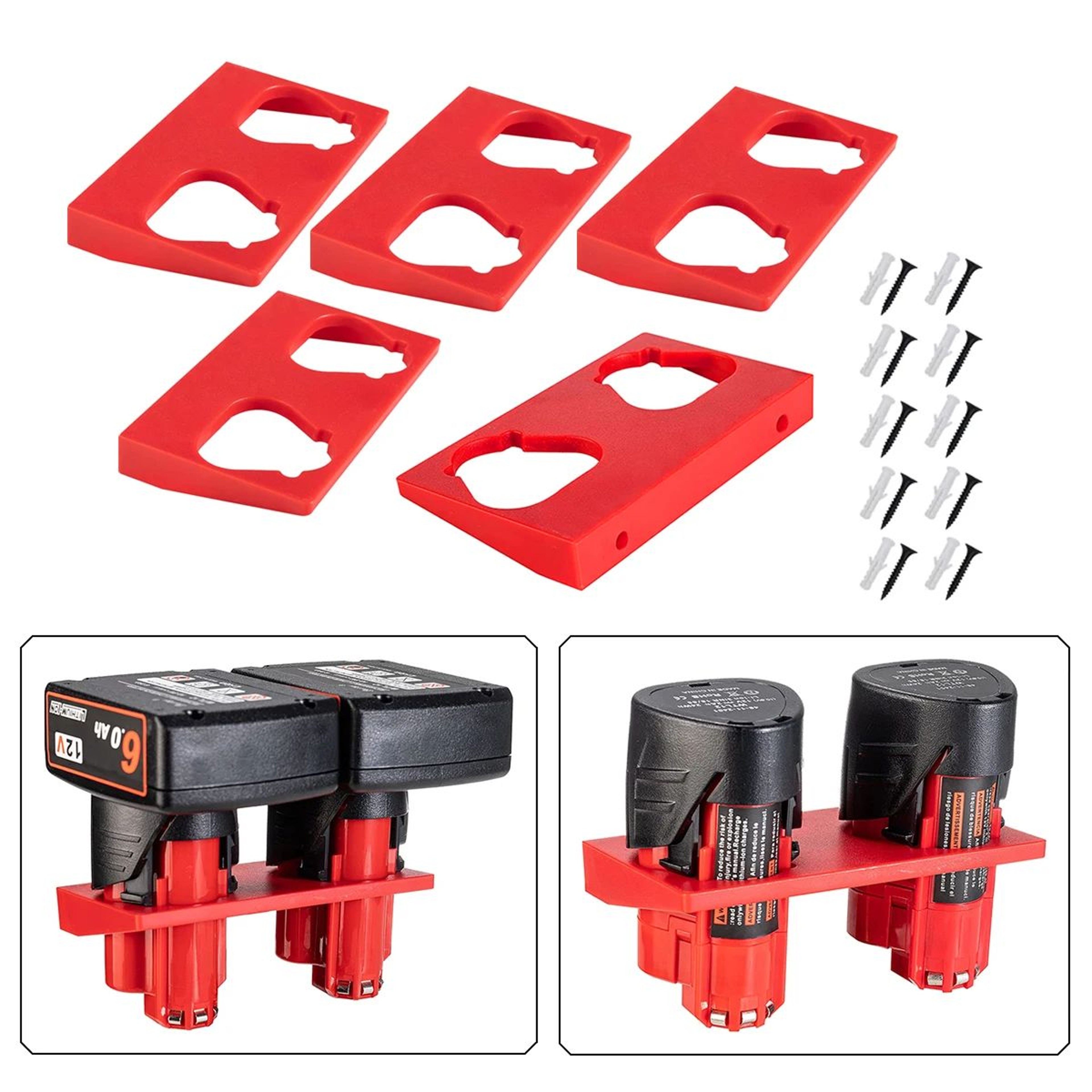 12V Battery Wall Mount Holder Dock For Organized Power Tool Storage 3