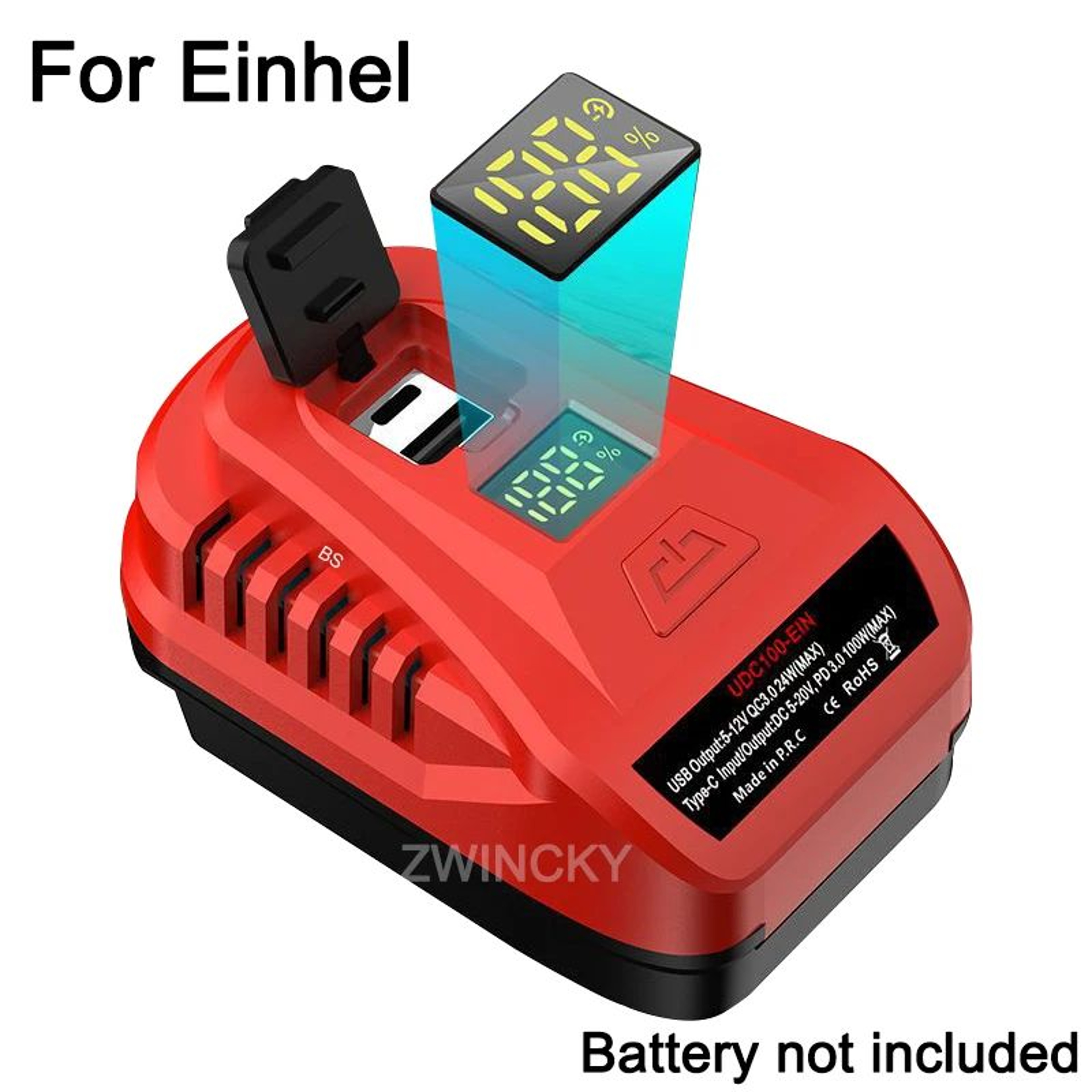 100W Bidirectional USBC Battery Charging Adapter For Power Tools 7