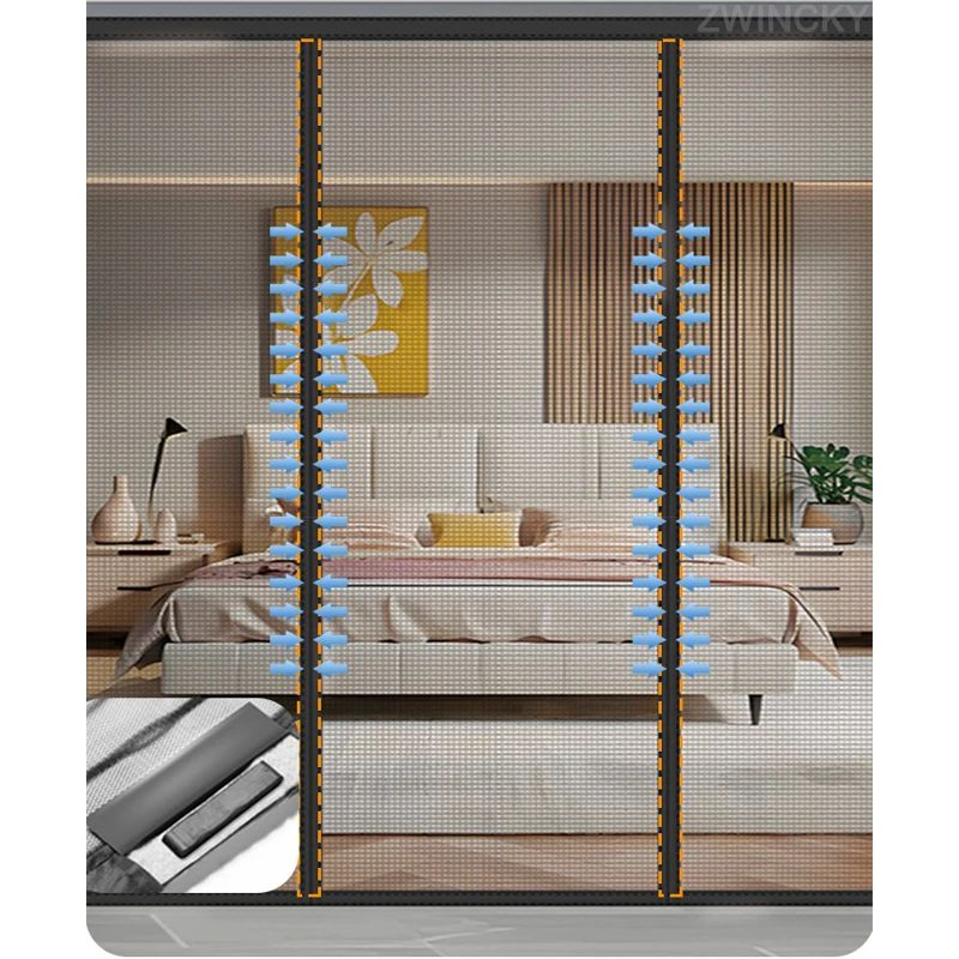 Magnetic Mesh Door Screen With Automatic Closure For Insect Protection 4