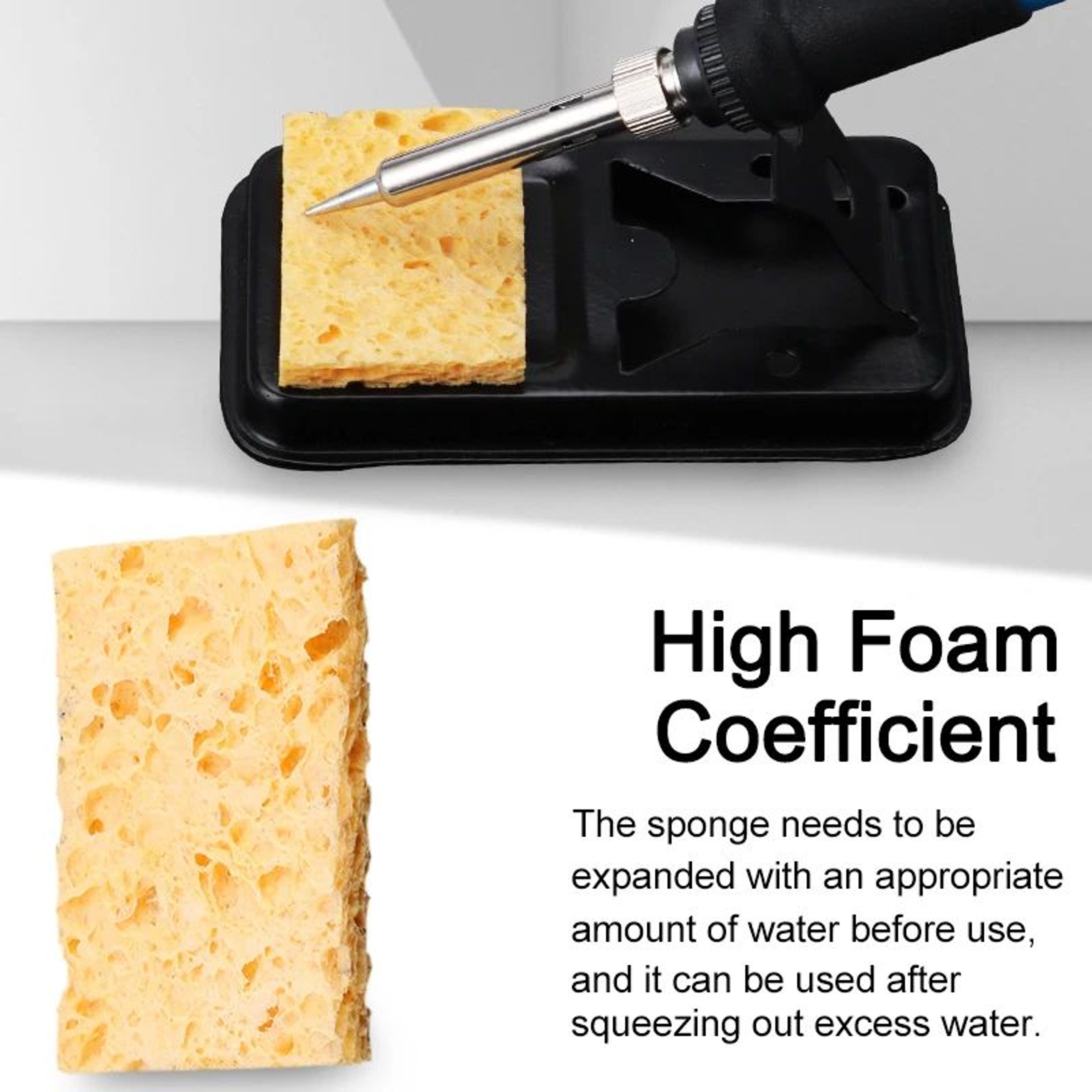 100PCS Yellow Soldering Iron Cleaning Sponge Pads For Tip Maintenance And Soldering Tools 5