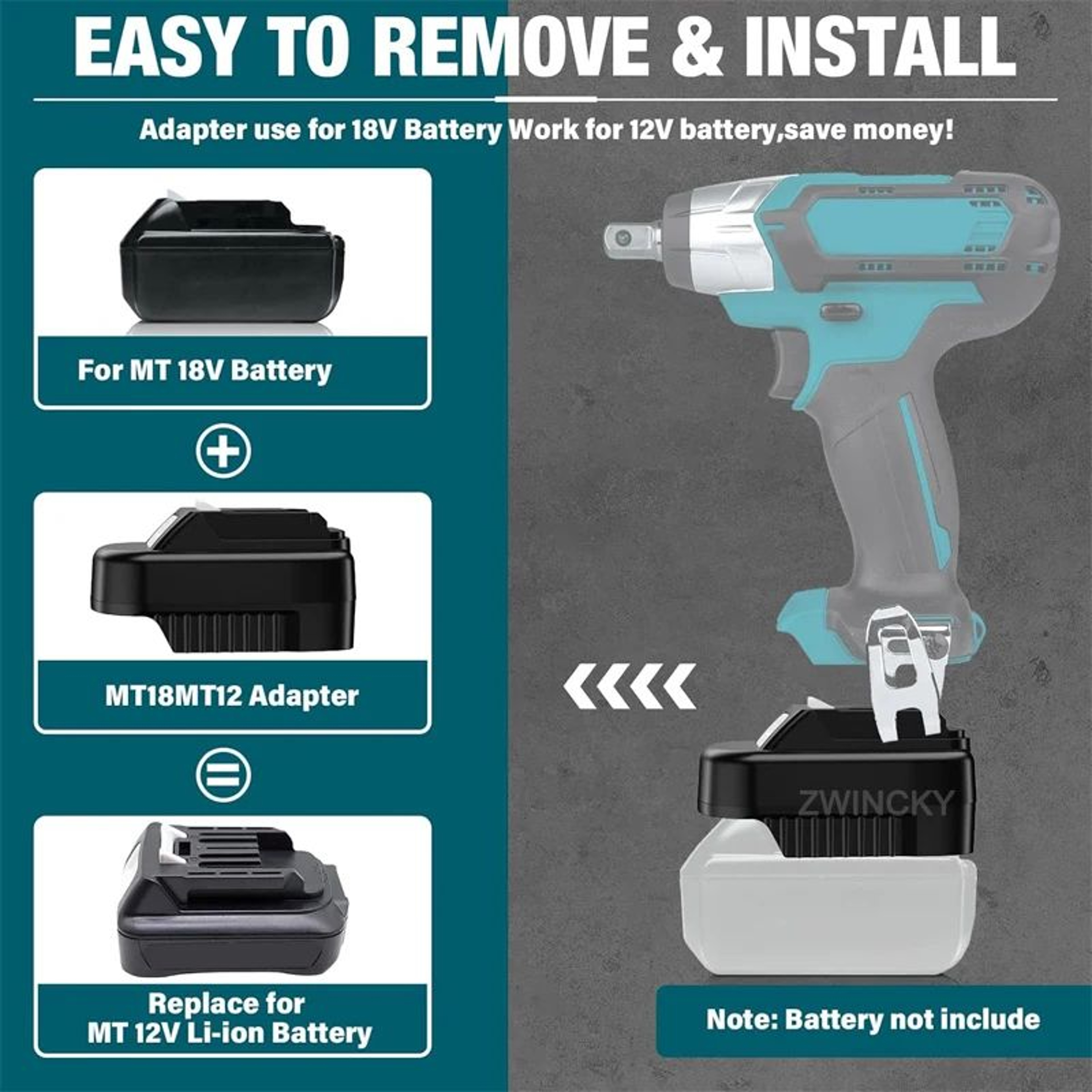 18V To 12V Lithium Battery Adapter Converter For Cordless Power Tools 3