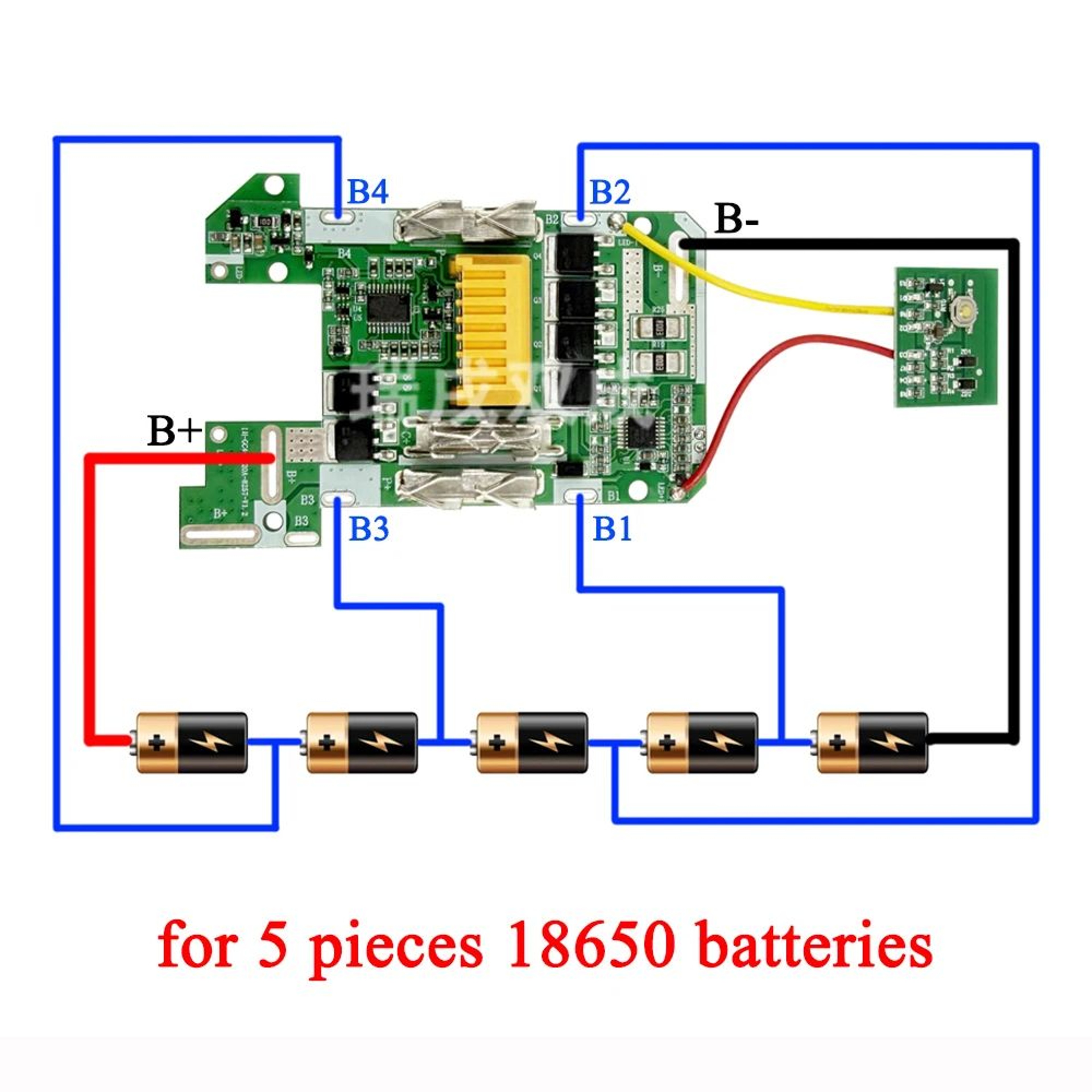 18V BL1815 Lithium Battery Replacement Housing Case With PCBA Protection Circuit Board 4