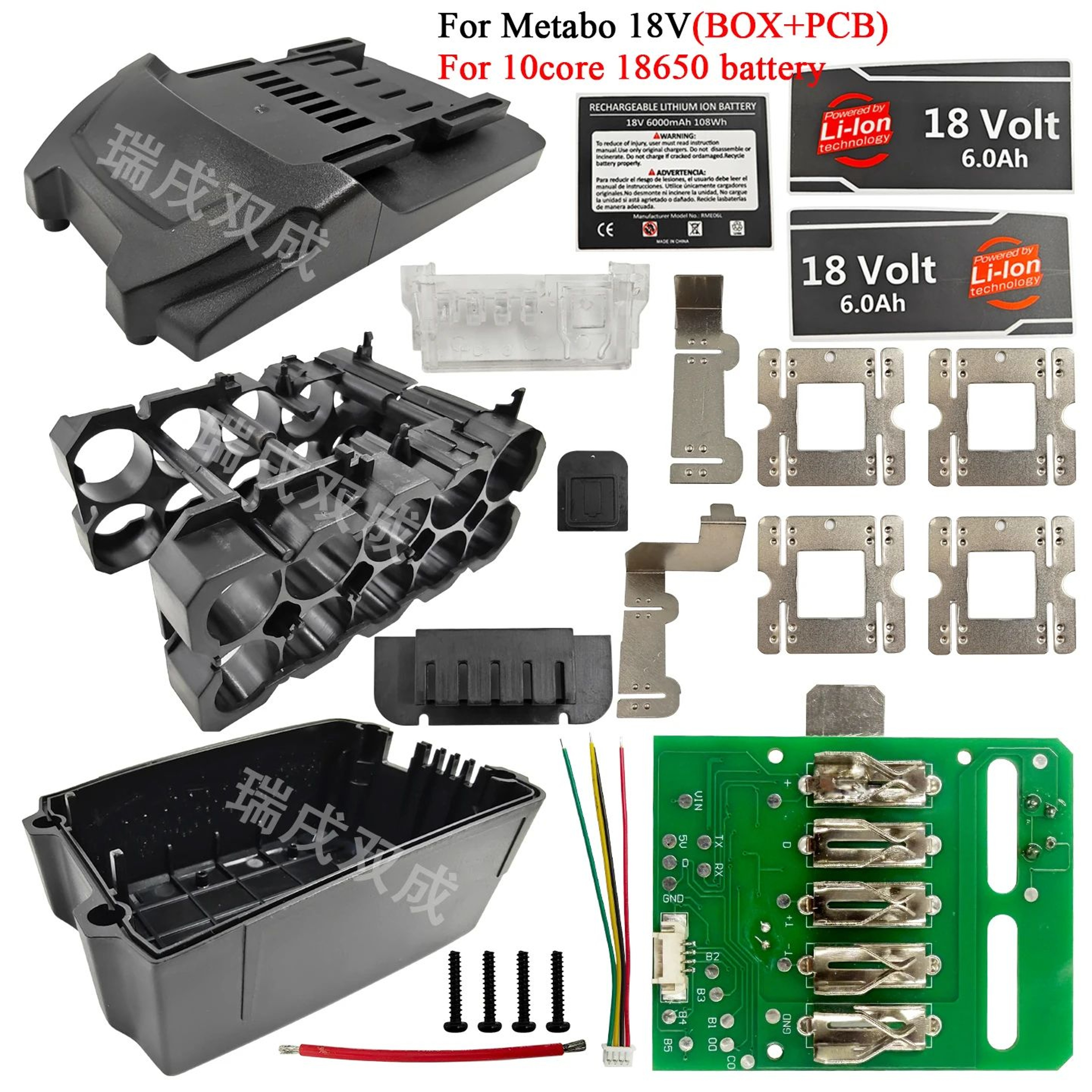18V Lithium Battery Replacement Case With PCB BMS Protection Board BS18LT 0