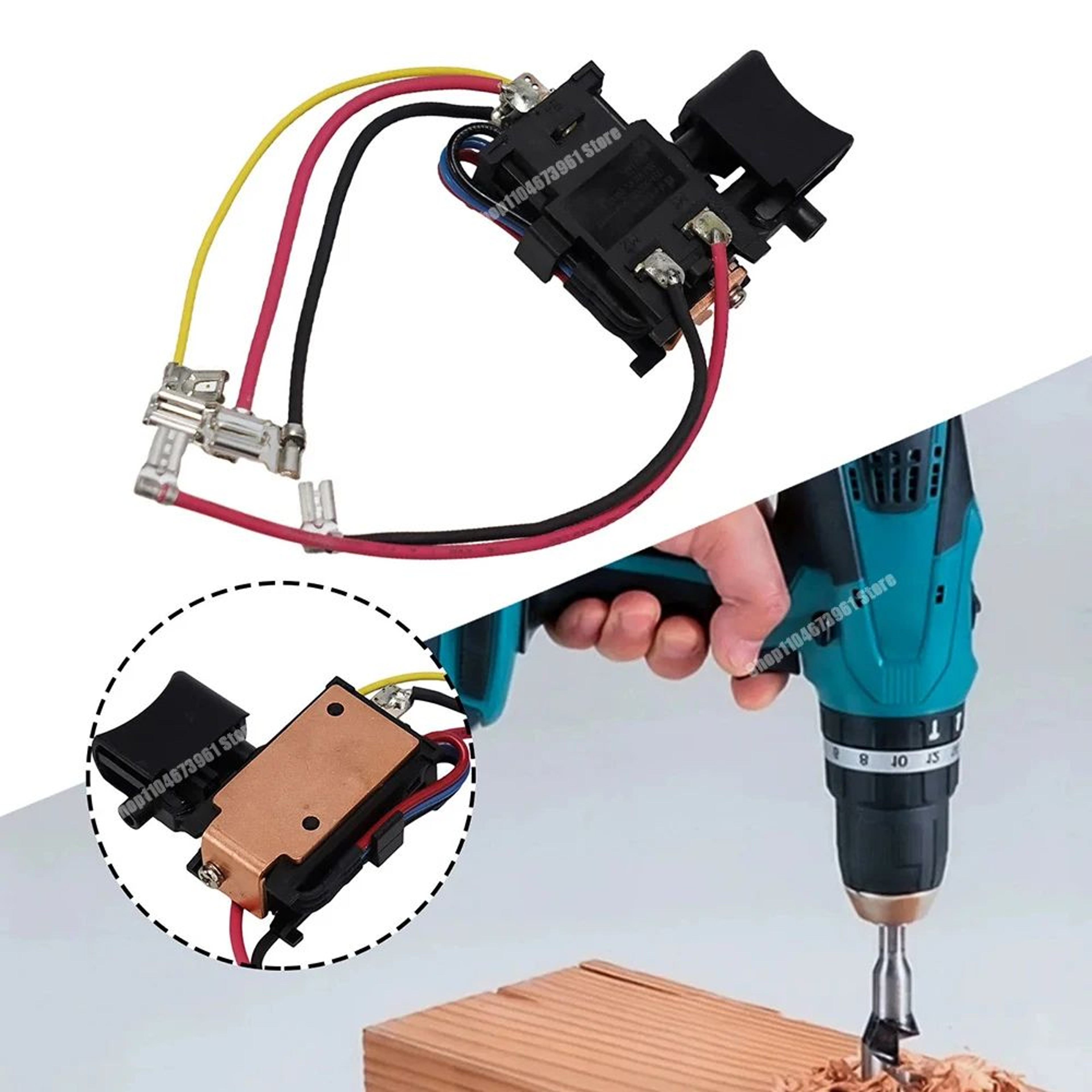 Cordless Drill Replacement Trigger Switch 6388876 For HP457D DF457D DF347DWE 1