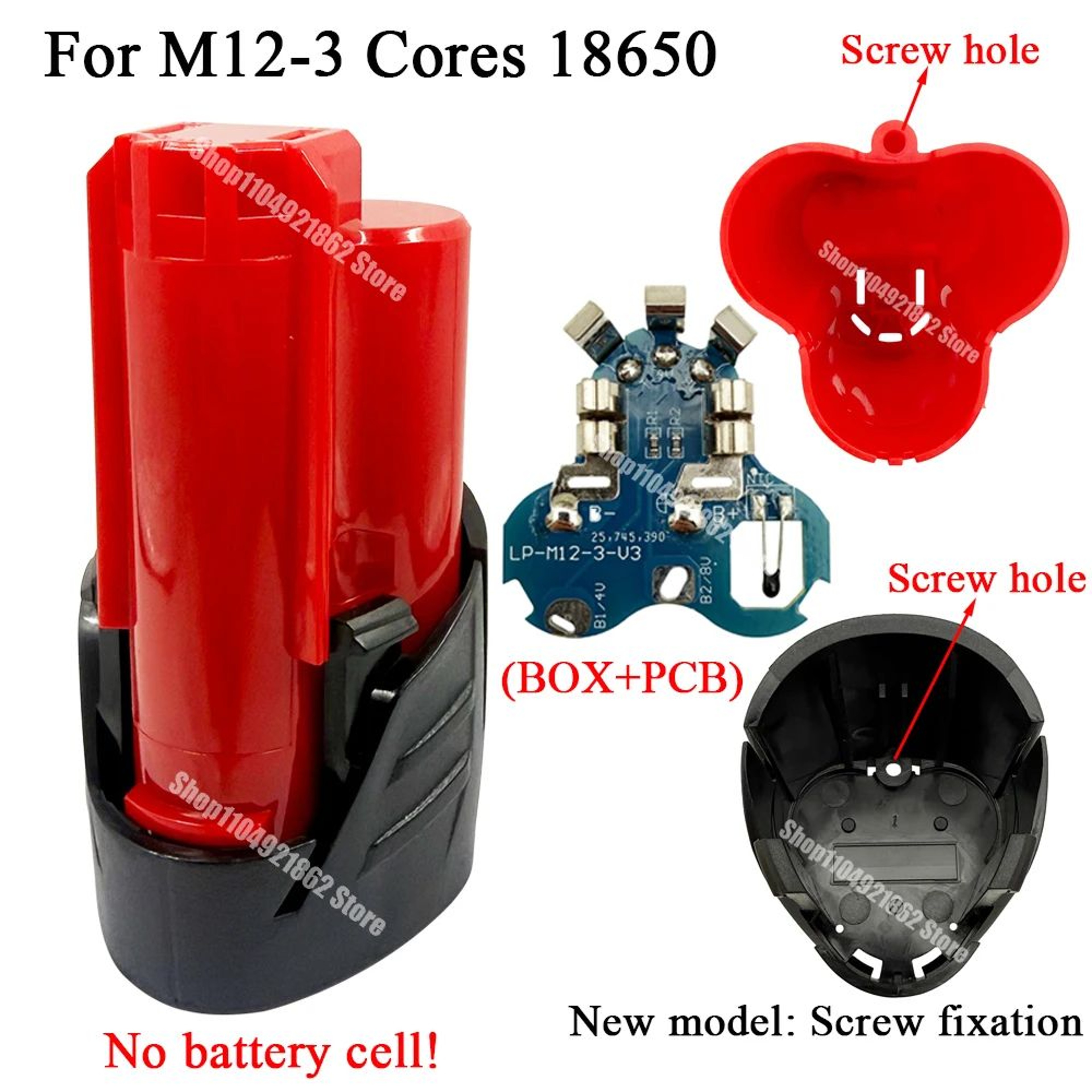 M12 12V Lithium Battery Replacement Case With PCB BMS Protection Board 3