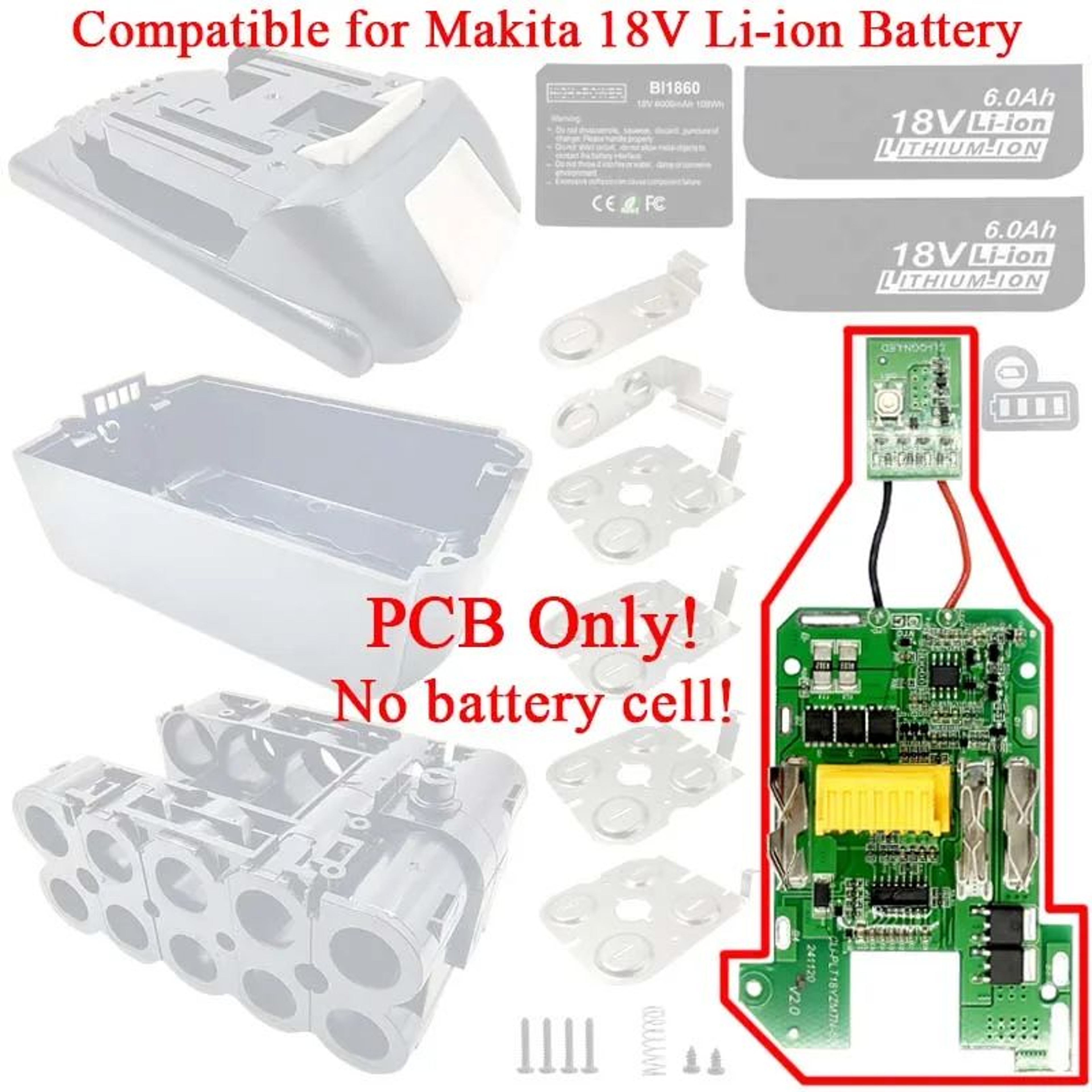 18V Lithium Battery BMS Protection Circuit Board For BL1830 BL1815 BL1860 0