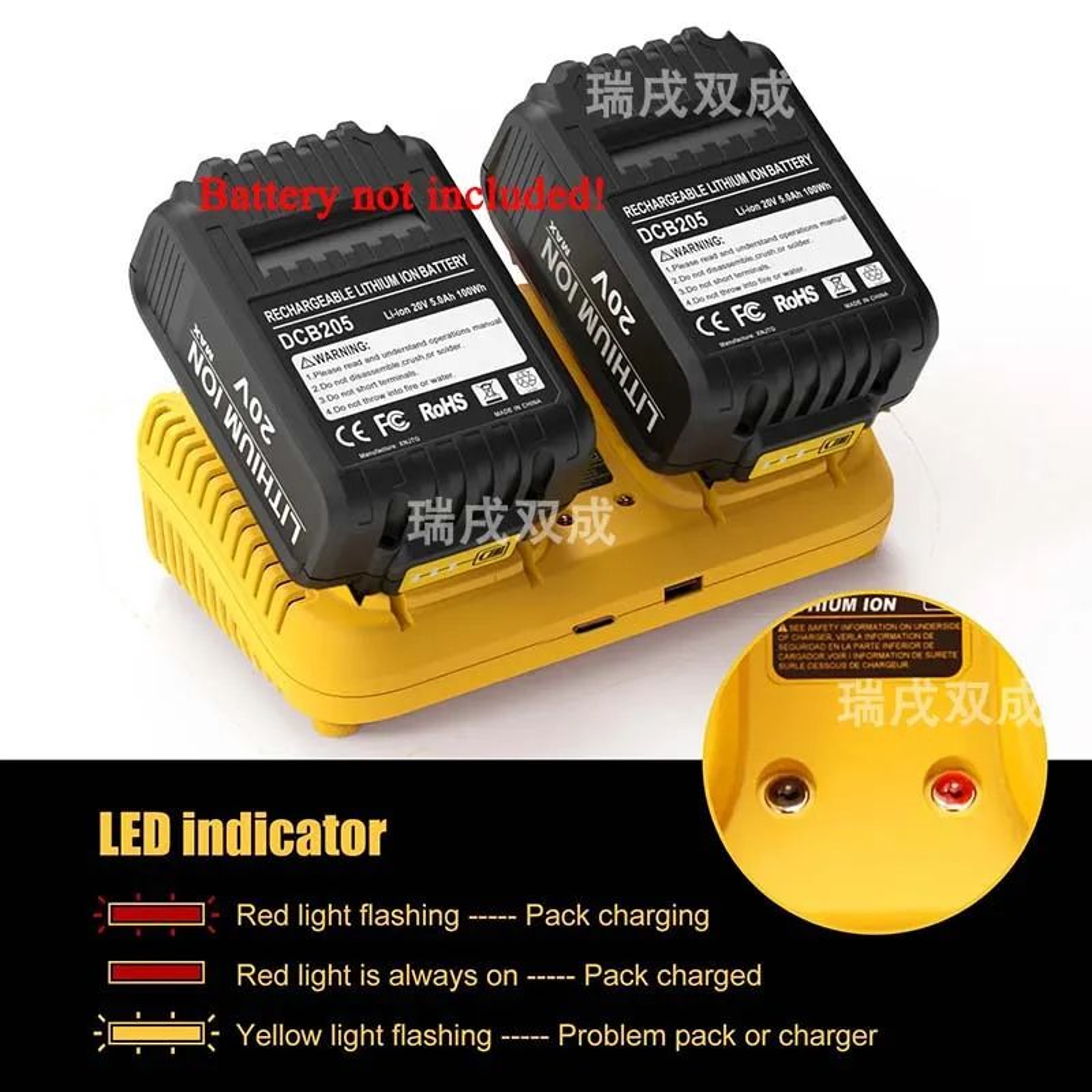 3A Dual Port Lithium Battery Charger For 108V 12V 144V 20V Power Tools 3